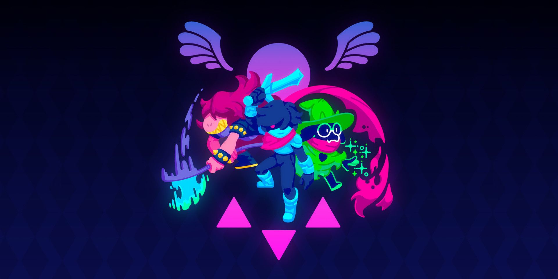 Personaggi Deltarune stile neon, 1920x961 Full HD, Laptop
