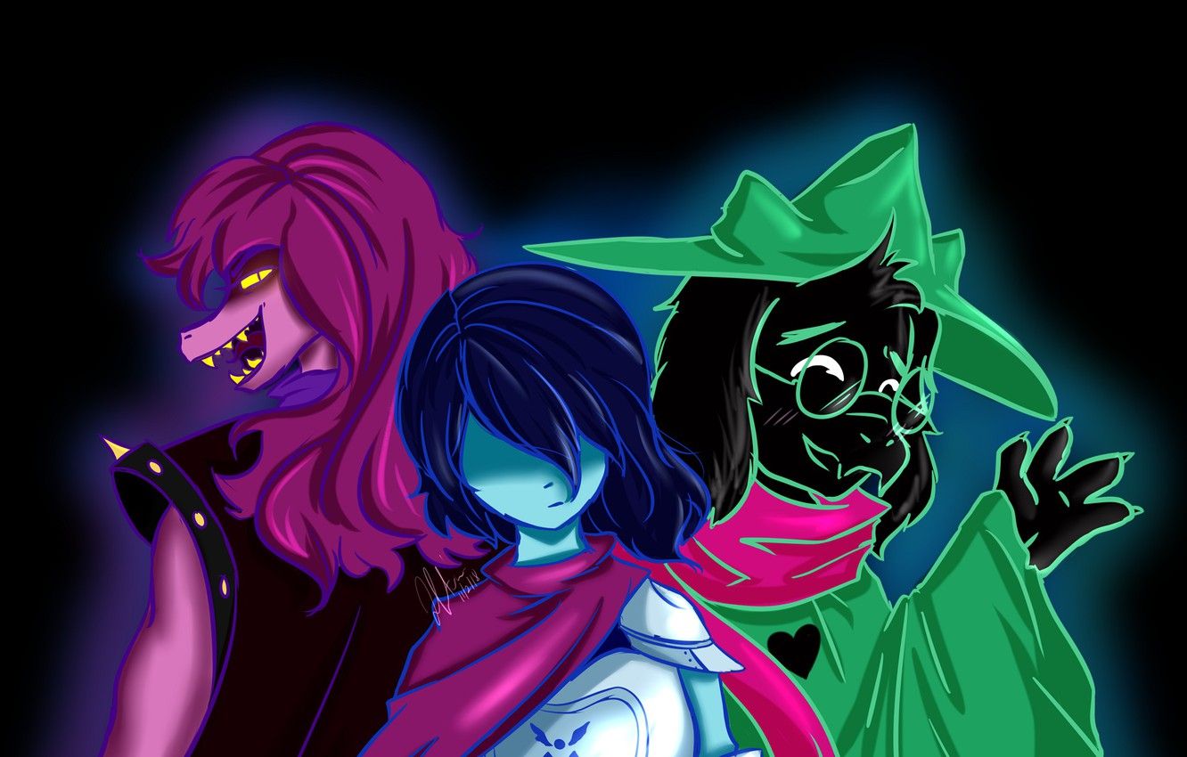 Personaggi Deltarune neon, 1332x850 HD, Desktop