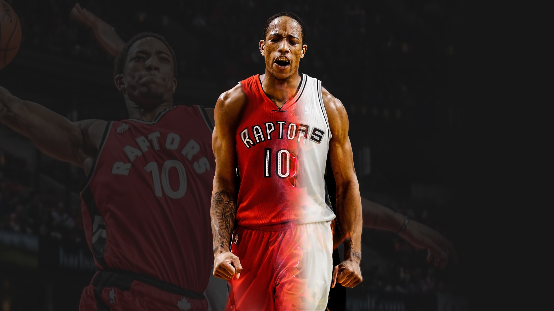 DeMar DeRozan Raptors maglia rossa, 1920x1080 Full HD, Desktop