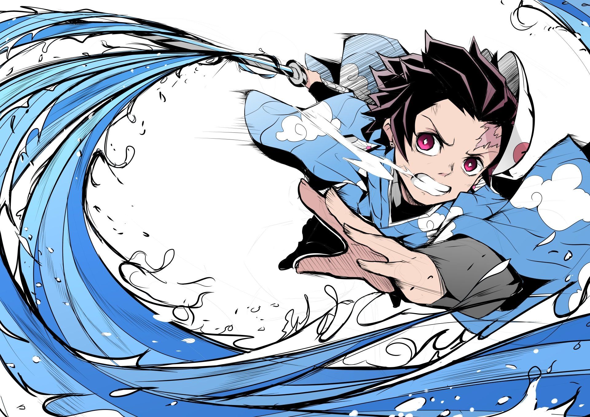 Tanjiro Demon Slayer respiro acqua, 1920x1357 Full HD+ WUXGA, Desktop