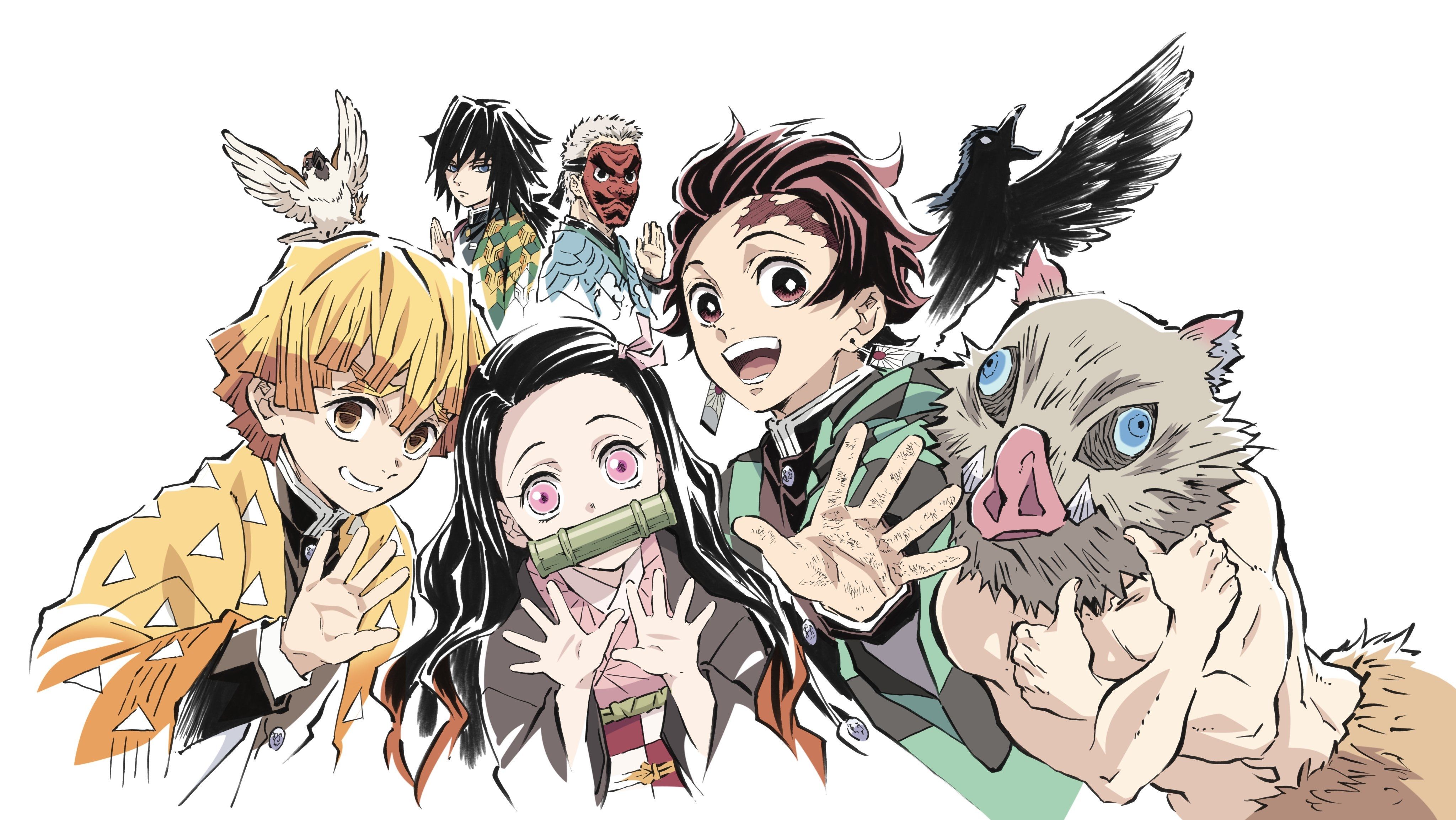 Personaggi Demon Slayer gruppo, 4096x2308 Ultra HD, Monitor 4K