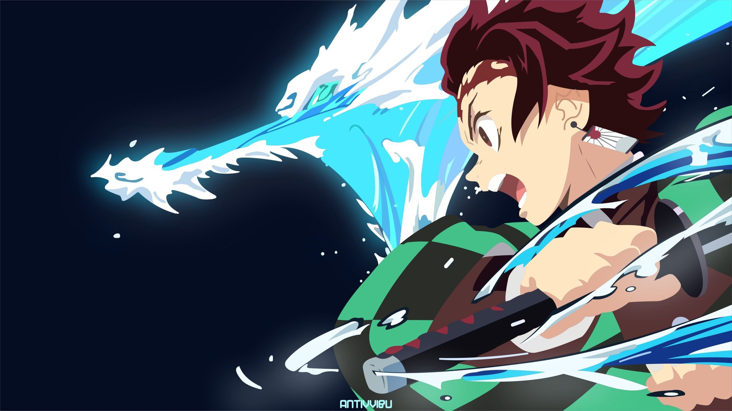 Tanjiro Demon Slayer respiro acqua, 2560x1440 1440p, Desktop