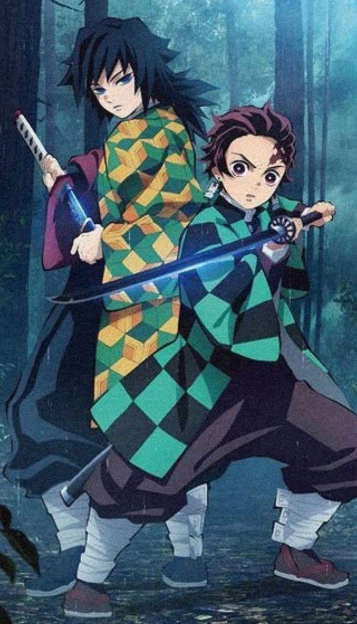 Tanjiro e Giyu, Demon Slayer, 734x1280 Verticale, Mobile