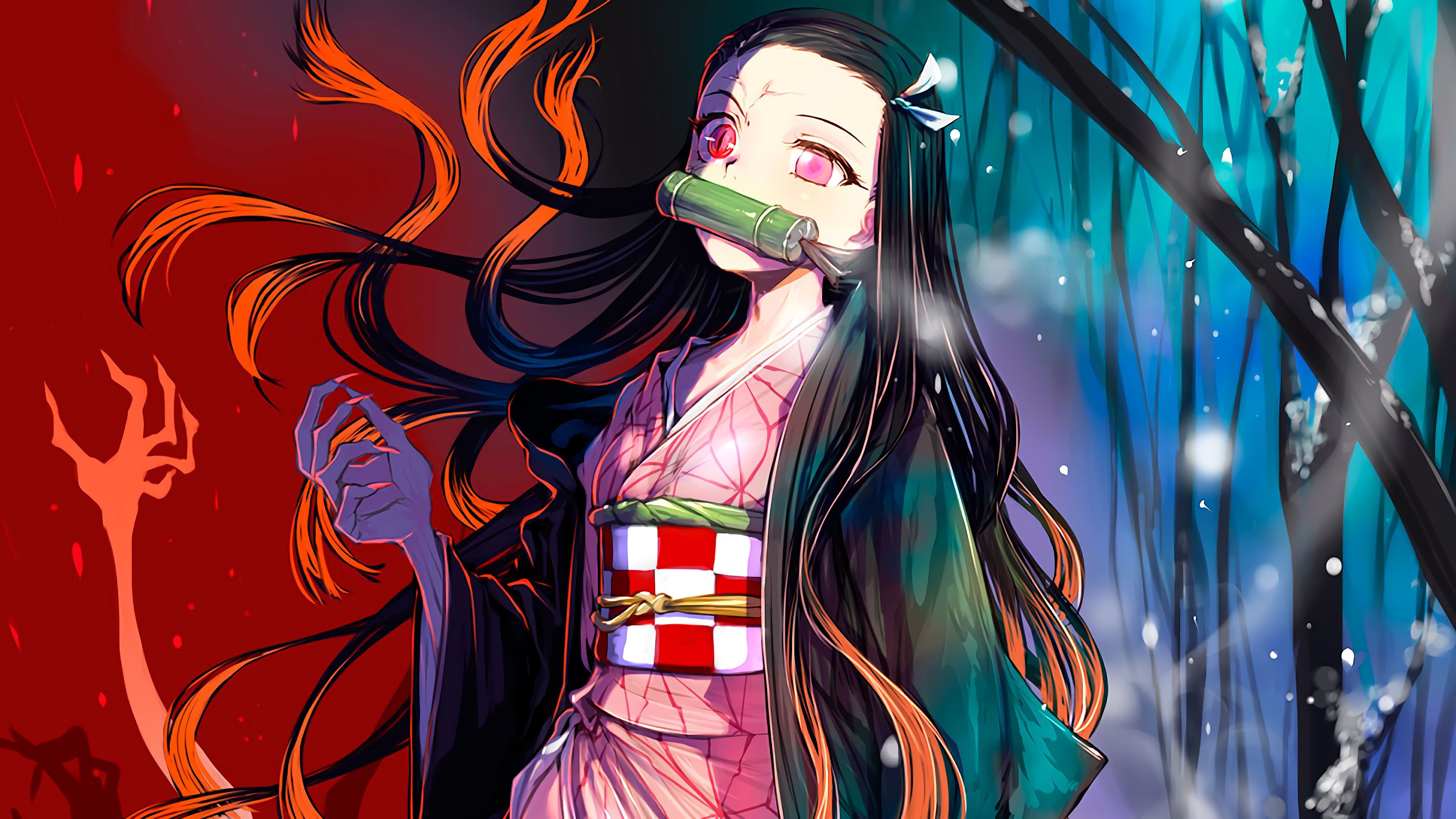Nezuko Demon Slayer anime, 3840x2160 4K Ultra HD, Monitor 4K