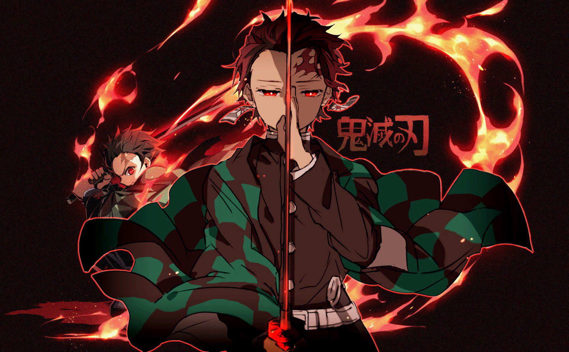 Tanjiro Demon Slayer fiamme, 1920x1188 1080p, Desktop
