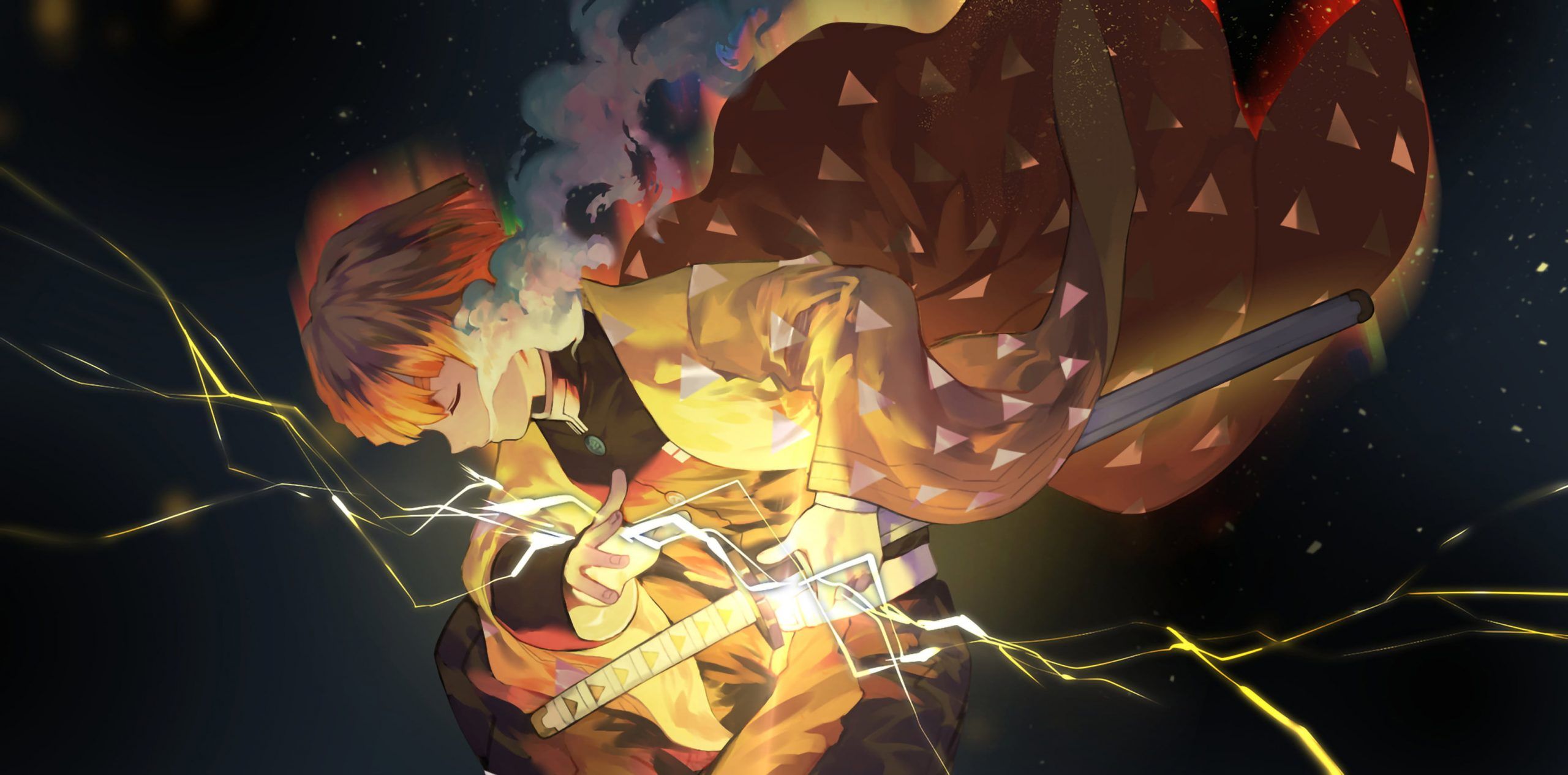 Zenitsu Demon Slayer fulmine, 2560x1265 1440p, Desktop