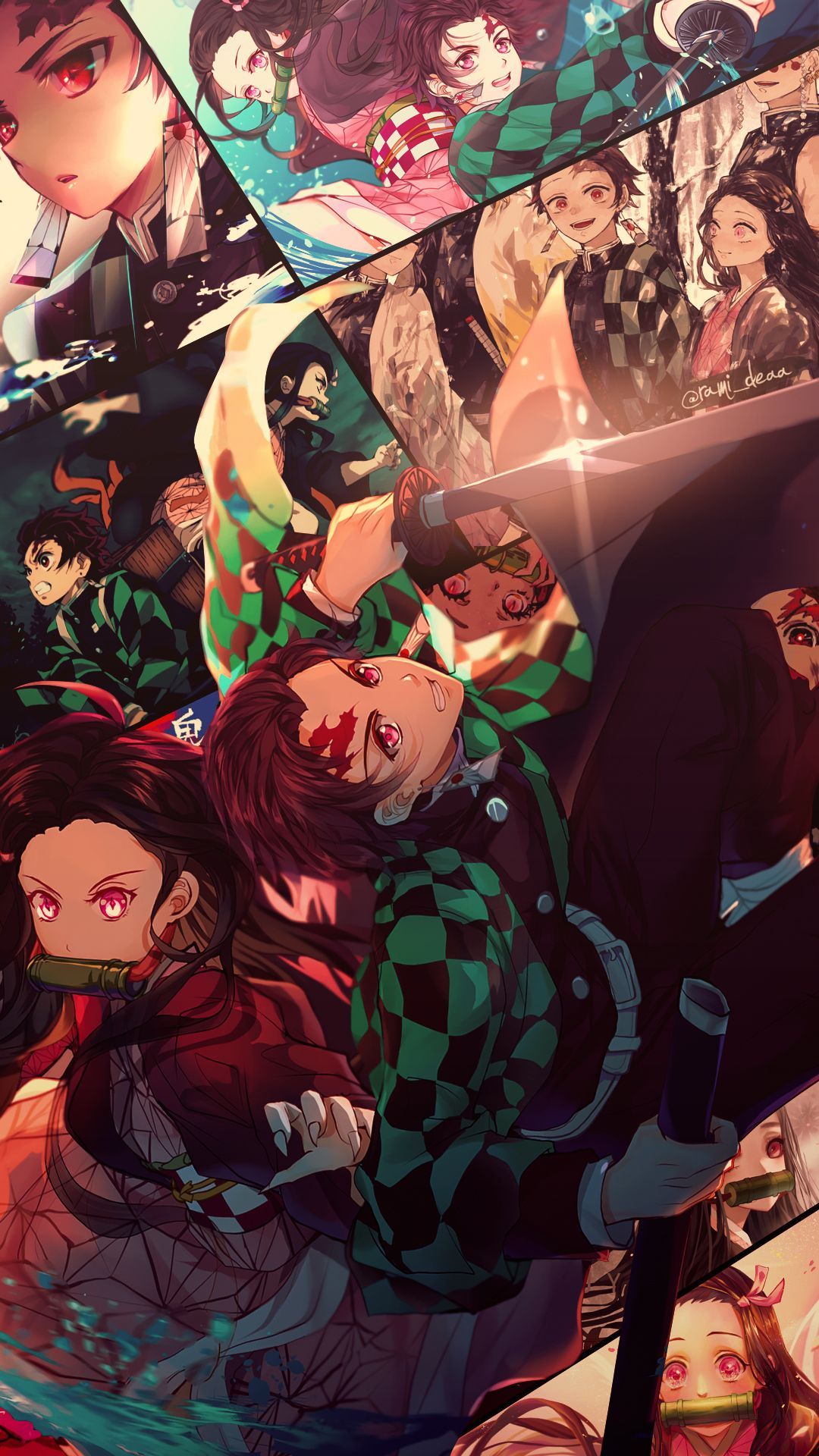 Personaggi Demon Slayer collage, 1080x1920 Full HD Verticale, Smartphone