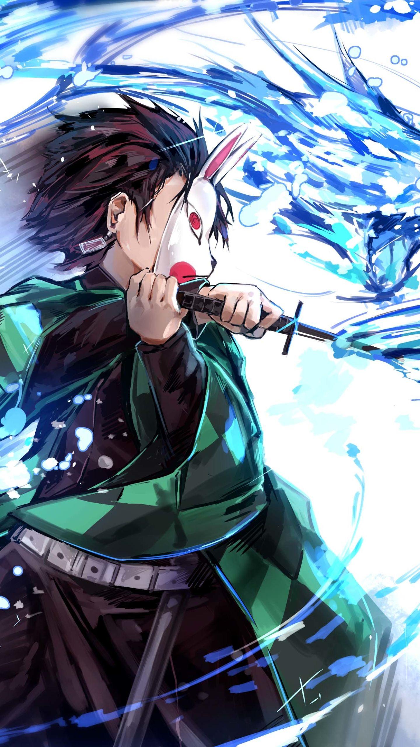 Tanjiro Demon Slayer spada, ammazzademoni, 1440x2560 Full HD Verticale, iPhone