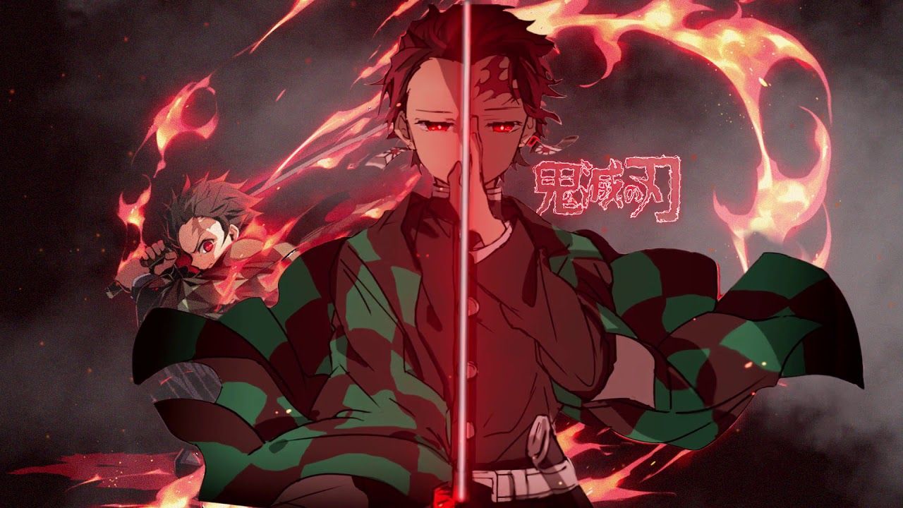 Tanjiro Demon Slayer fiamme rosse, 1280x720 720p, PC