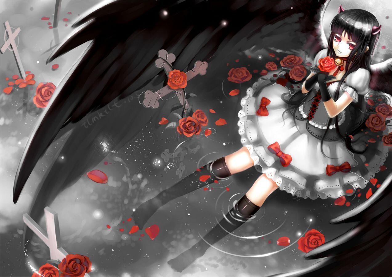 Ragazza demone dai capelli neri, 1024x768 HD, PC Desktop