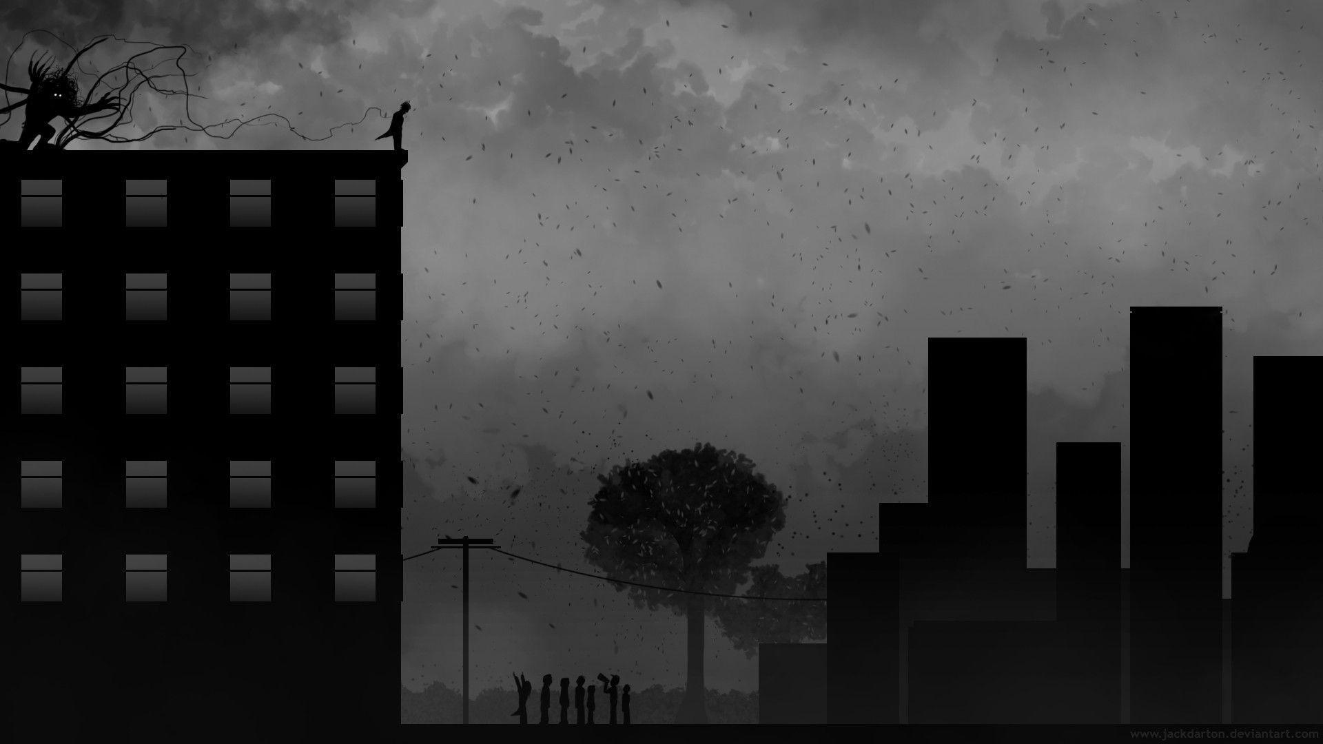 Silhouette persona su tetto edificio, 1920x1080 1080p, PC Desktop