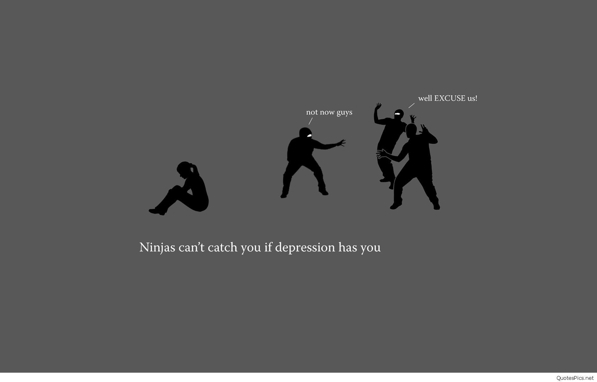Silhouette persona depressa e ninja, 1920x1230 Full HD+, Desktop