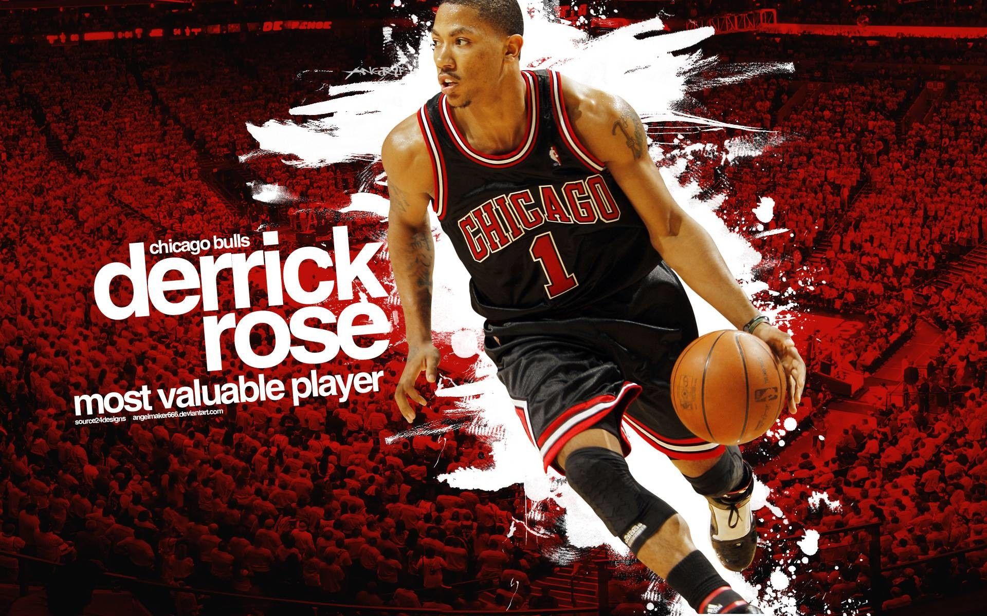 Derrick Rose maglia Bulls rossa, 1920x1200 WUXGA, PC