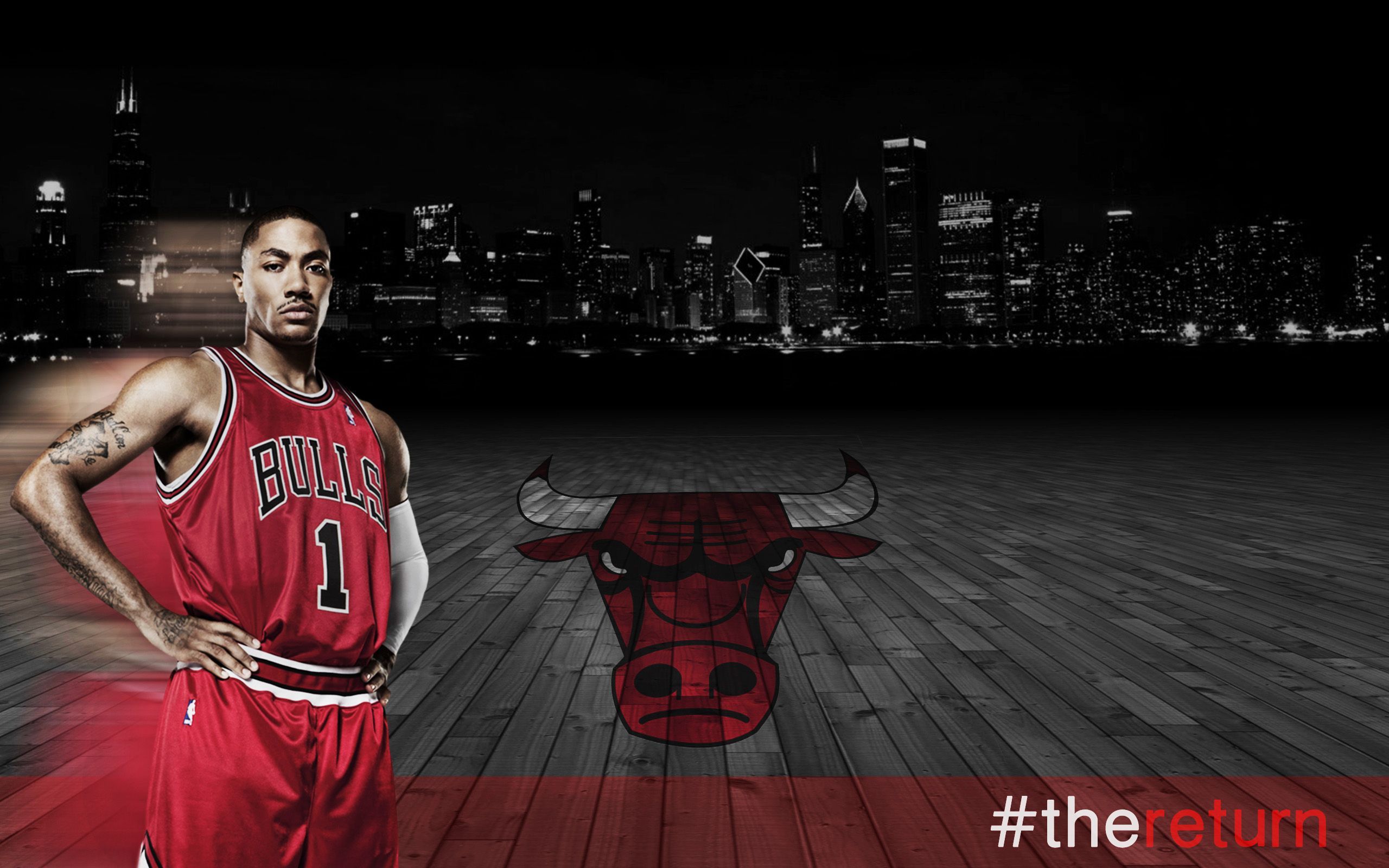 Derrick Rose maglia Bulls rossa, 1920x1080 Full HD, PC