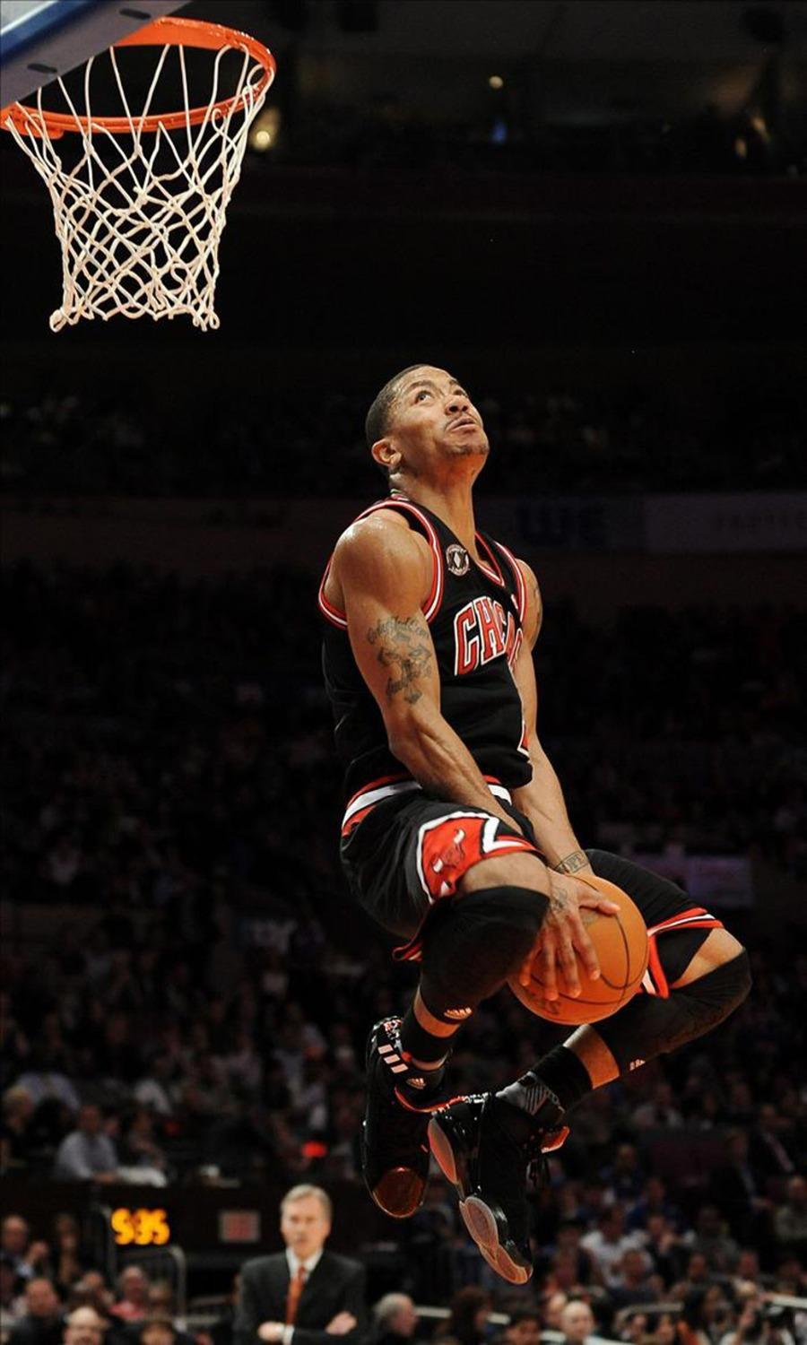 Derrick Rose schiacciata basket, 900x1500 Full HD Verticale, iPhone Plus