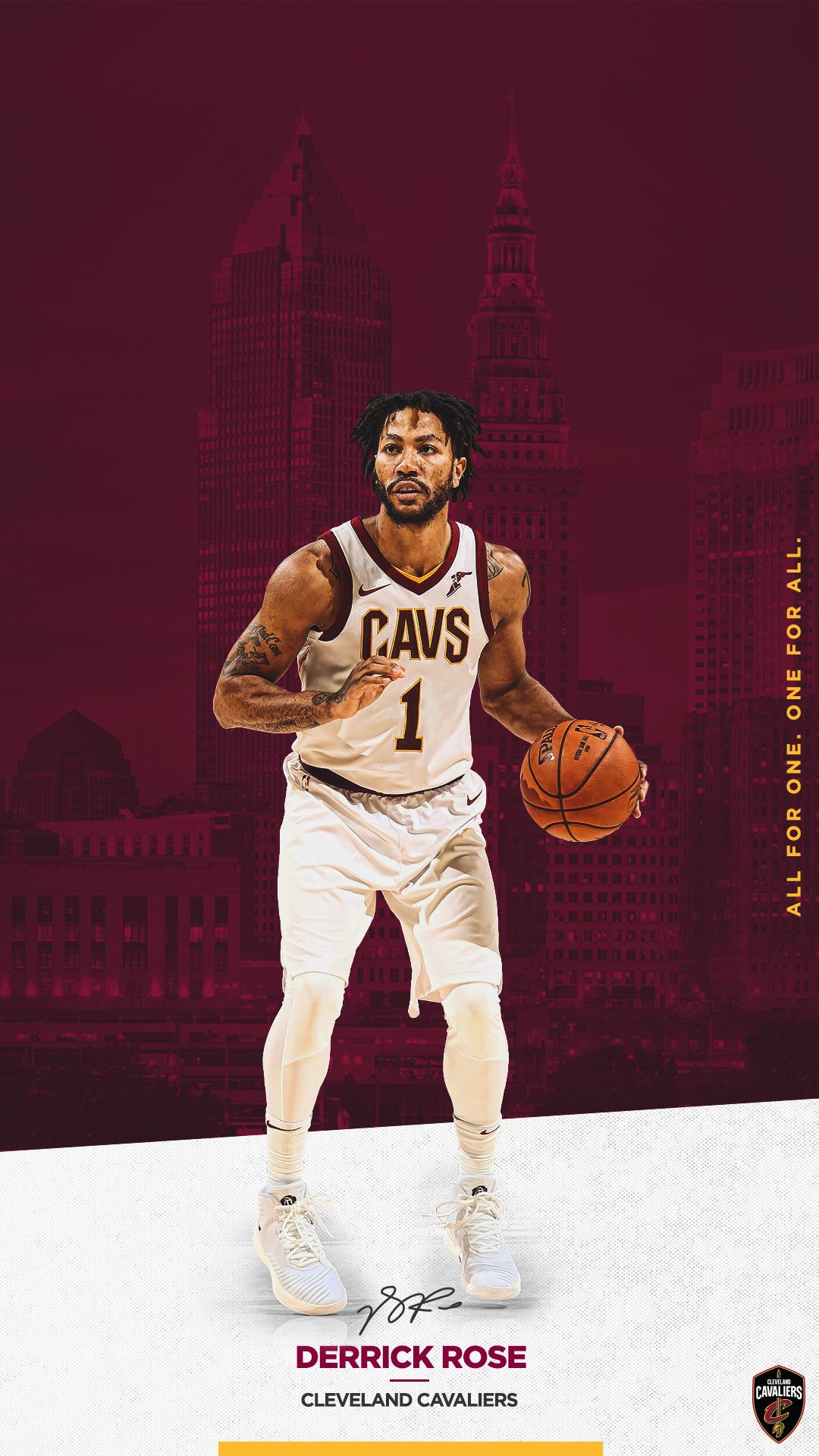 Derrick Rose Cleveland Cavaliers, 1080x1920 Verticale, iPhone Pro Max