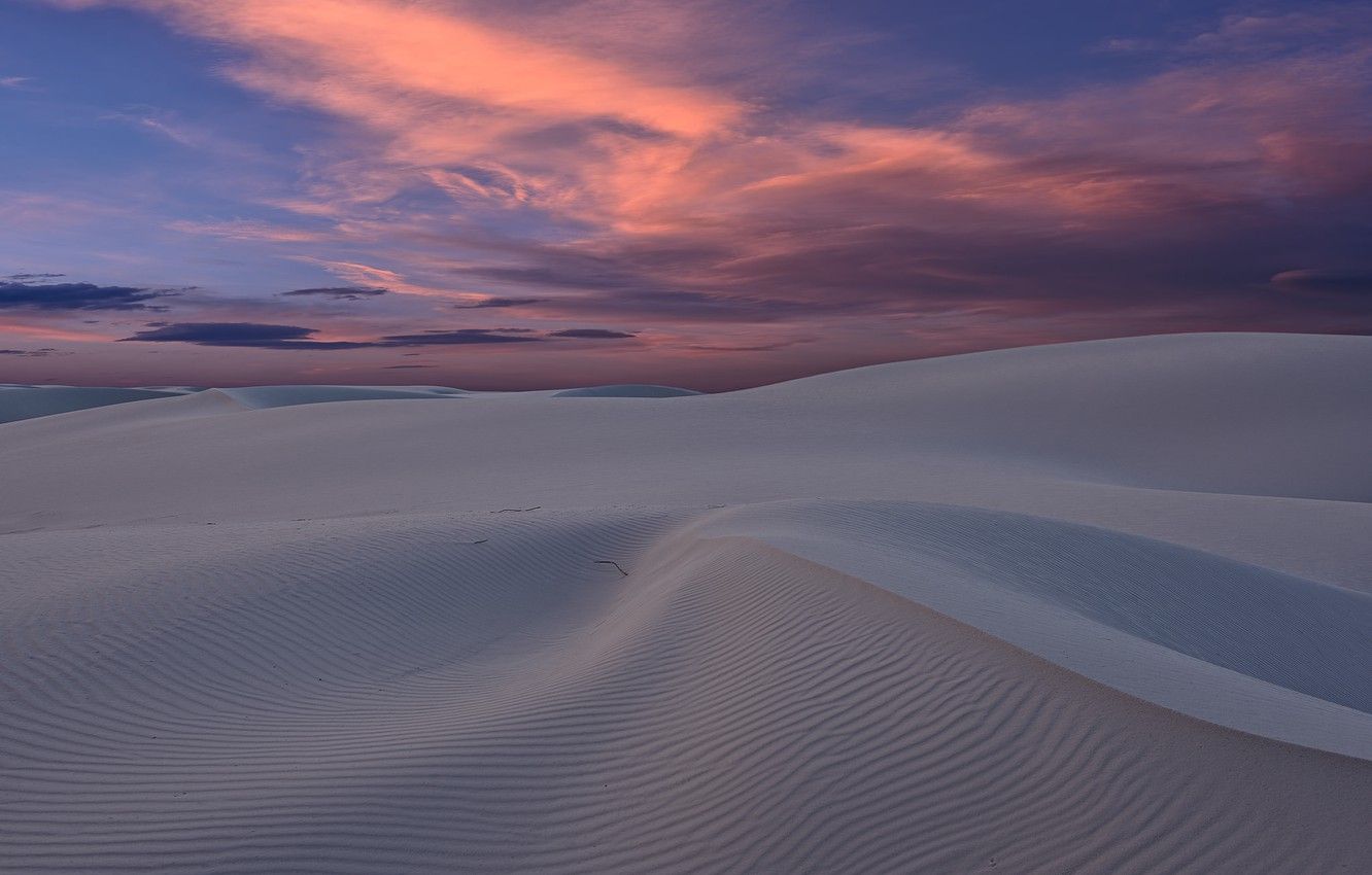Dune di sabbia bianca al tramonto, 1332x850 HD, Desktop