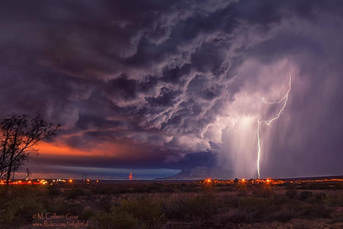 Fulmine su temporale deserto, 1200x800 HD, Desktop