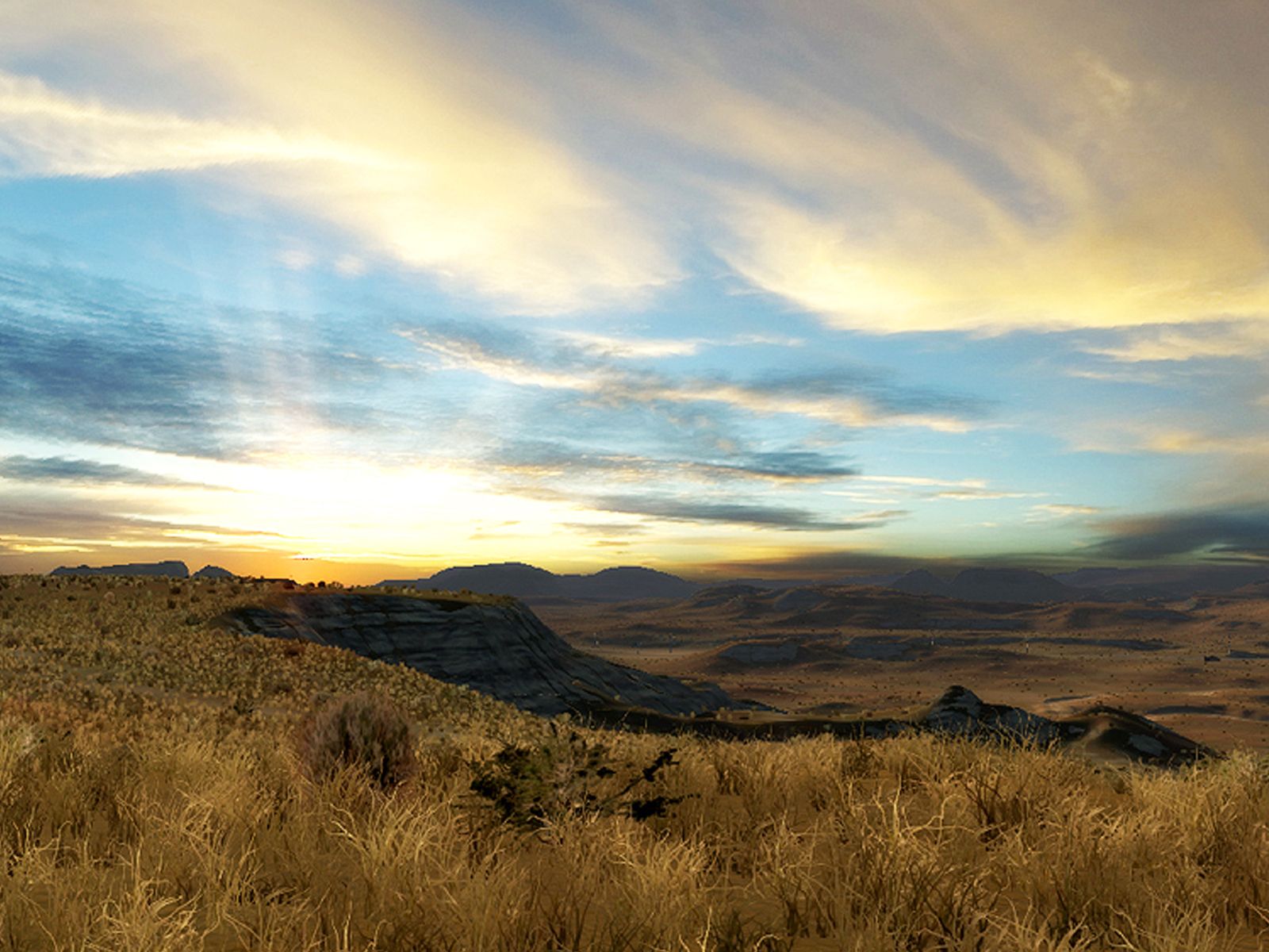 Deserto con tramonto e colline, 1600x1200 900p, HP Laptop