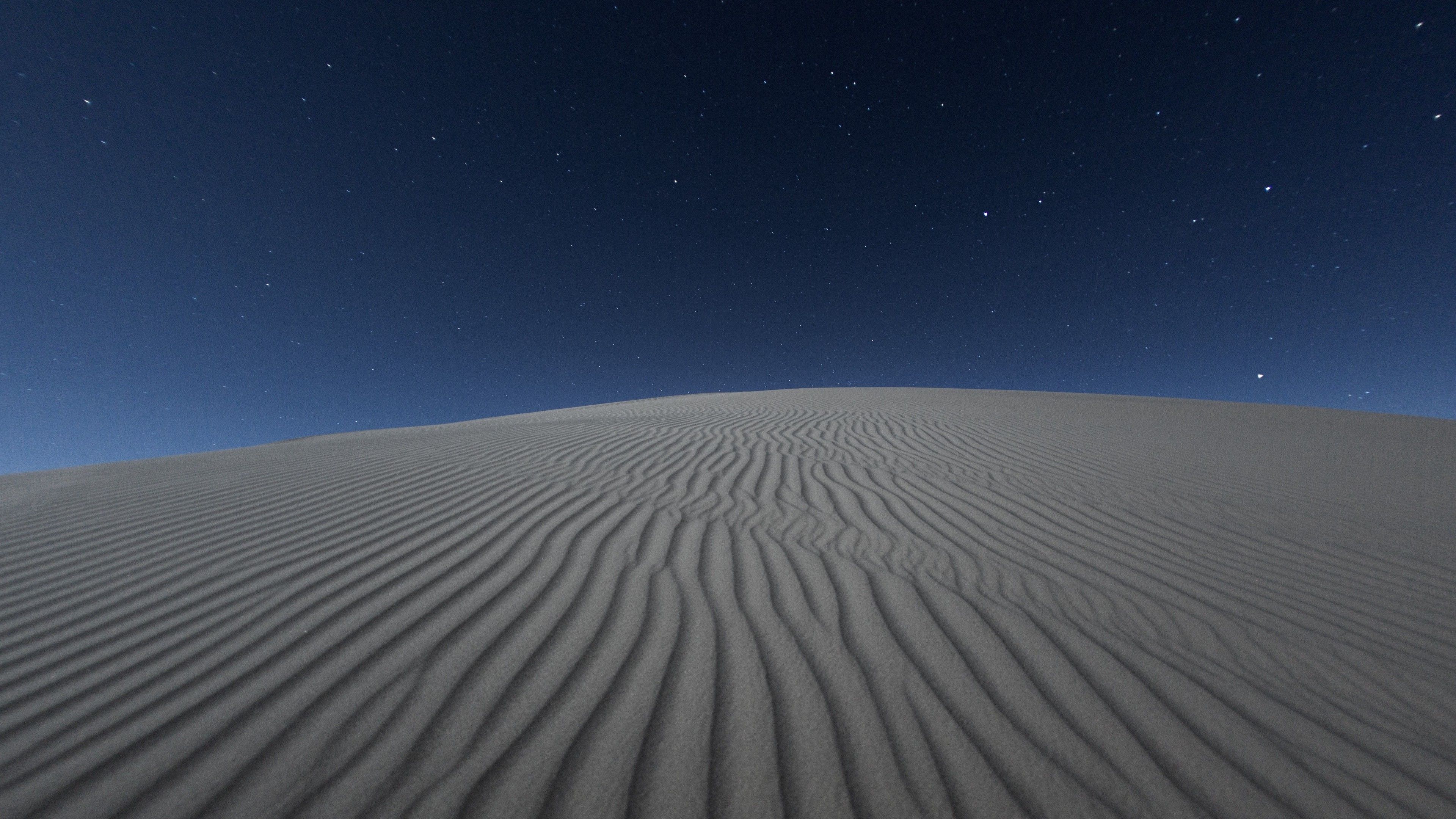 Dune di sabbia notturna stellata, 3840x2160 UHD, PC 4K