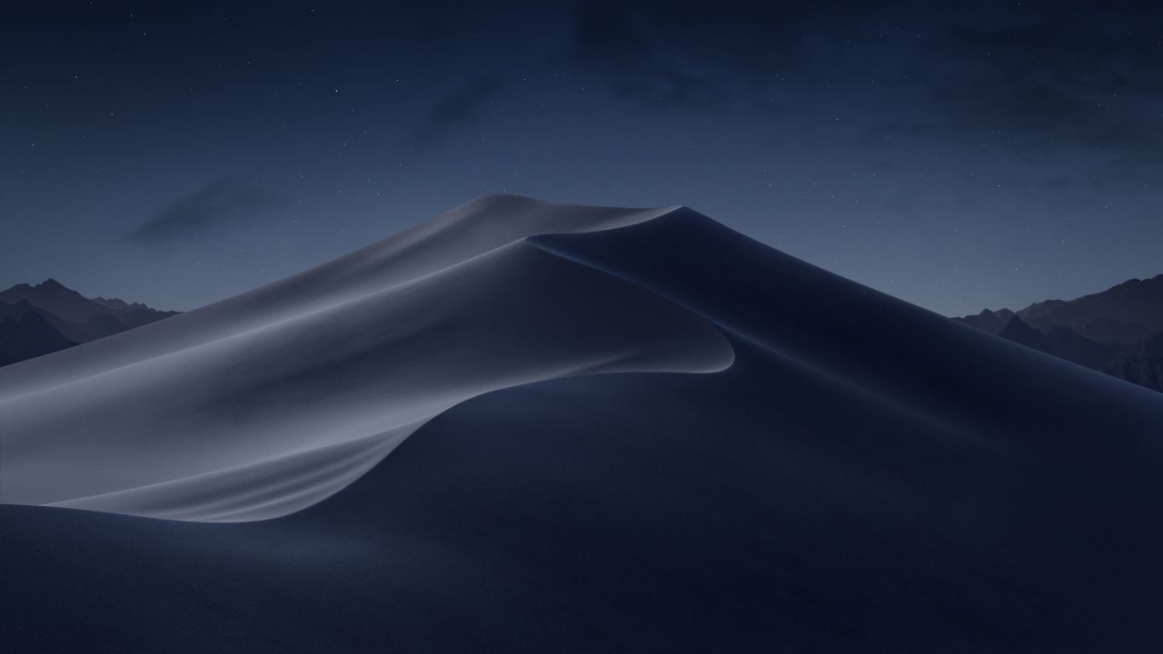 Dune deserto notte macOS Mojave, 1280x720 720p, iMac