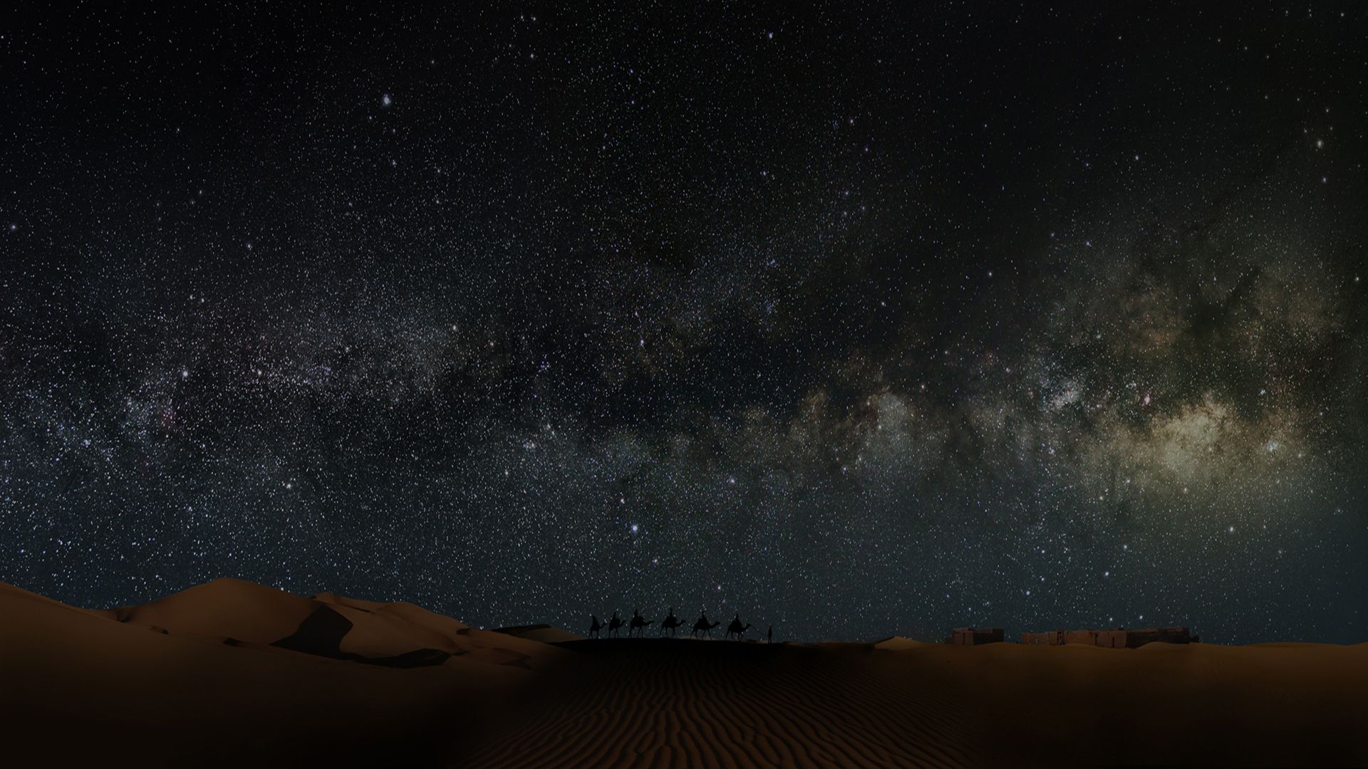 Deserto notturno con via lattea, 1920x1080 1080p, Laptop