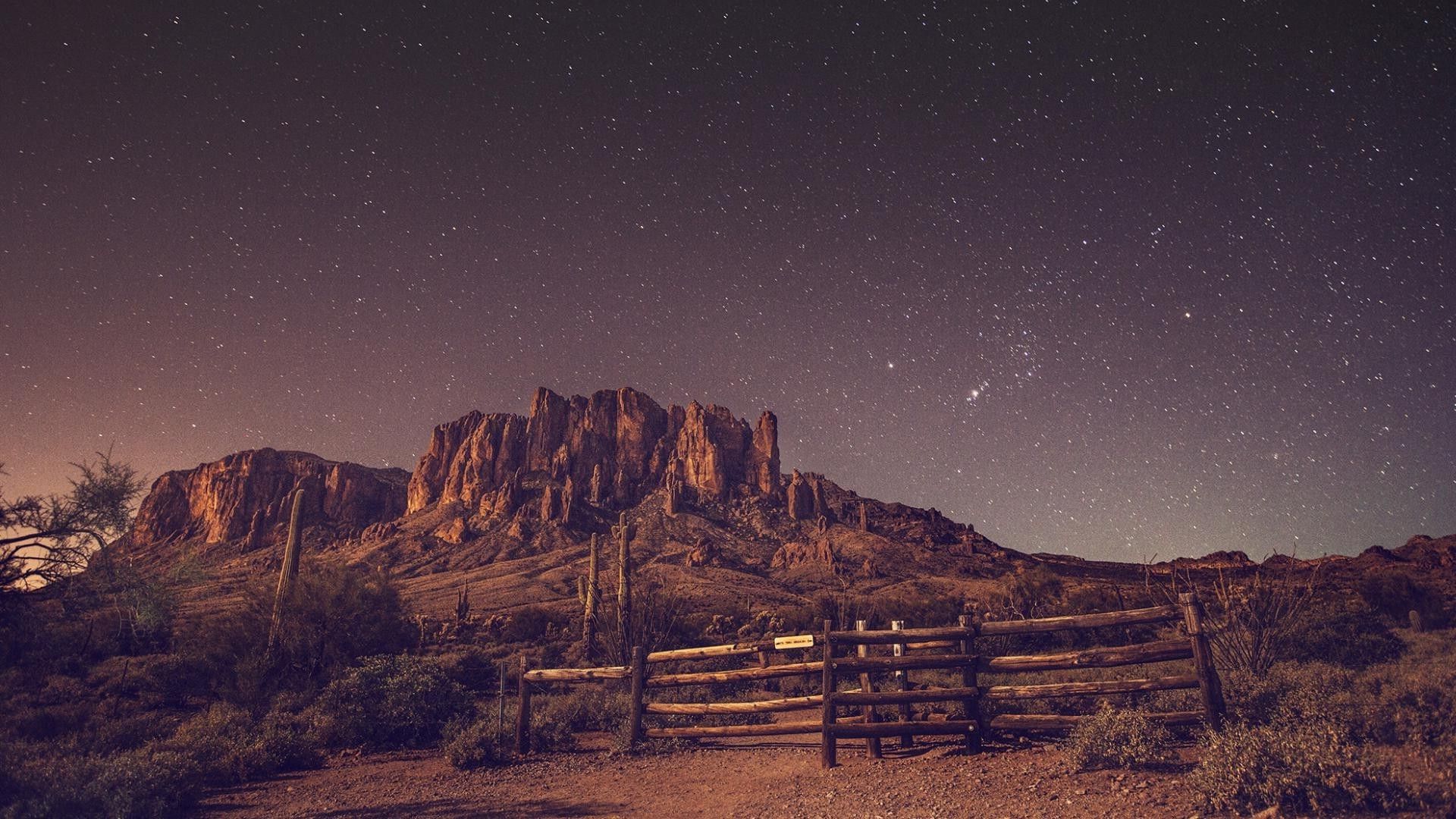 Deserto notturno con stelle, 1920x1080 Full HD 1080p, Desktop