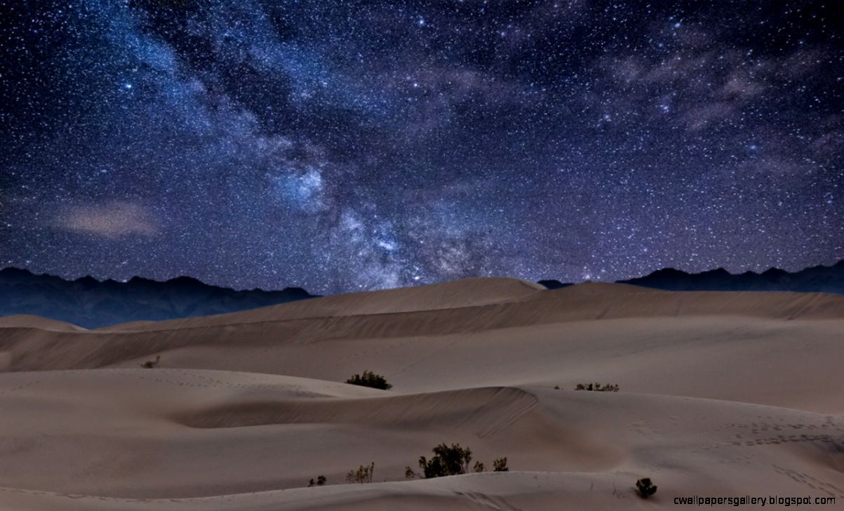 Deserto notturno con via lattea, 1203x728 HD, Desktop