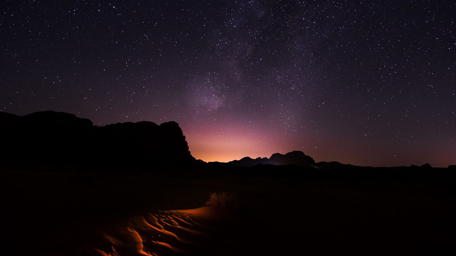 deserto notturno con stelle, 1920x1080 Full HD 1080p, Desktop