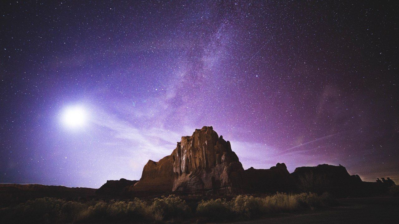 Deserto dello Utah di notte, 1280x720 HD, PC Desktop