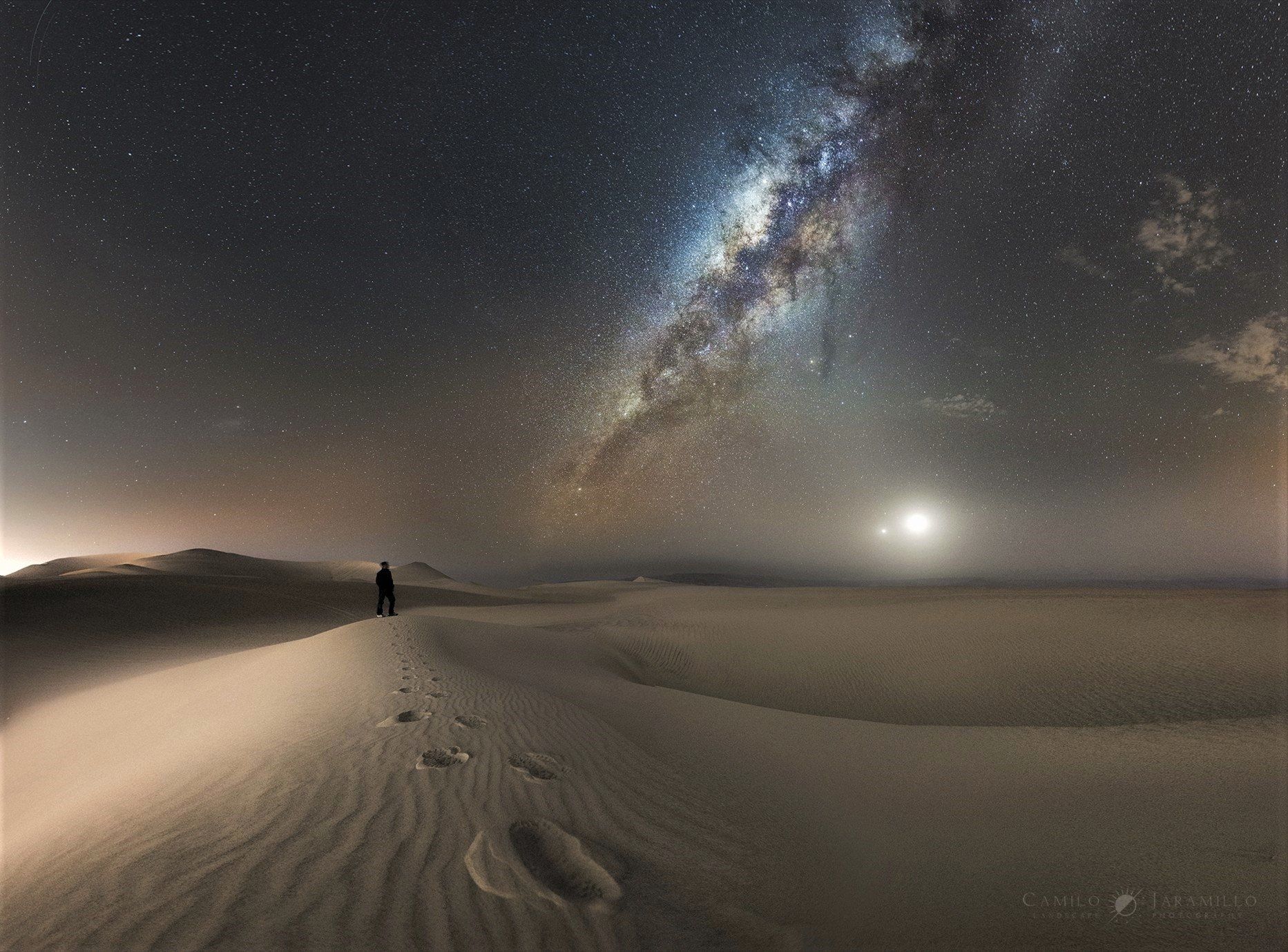 Via Lattea sopra deserto notturno, 1865x1379 HD Ready, Desktop