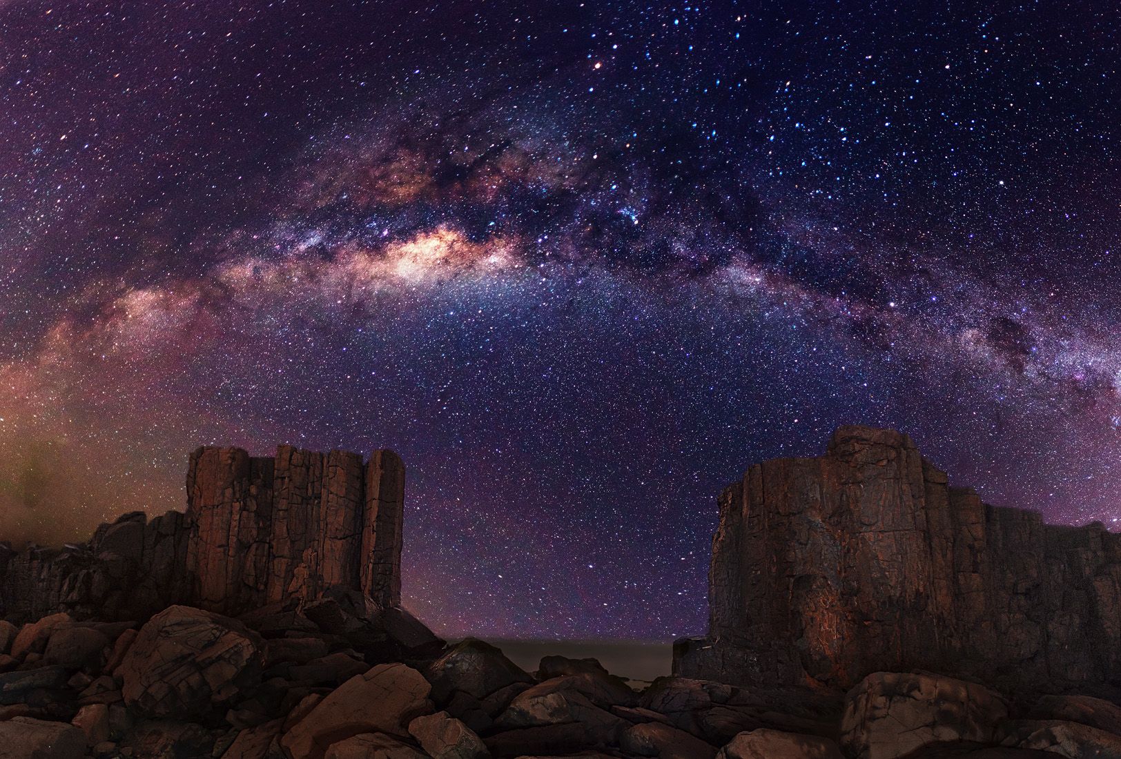 Via Lattea deserto notturno rocce, 1624x1100 HD, Lenovo Legion
