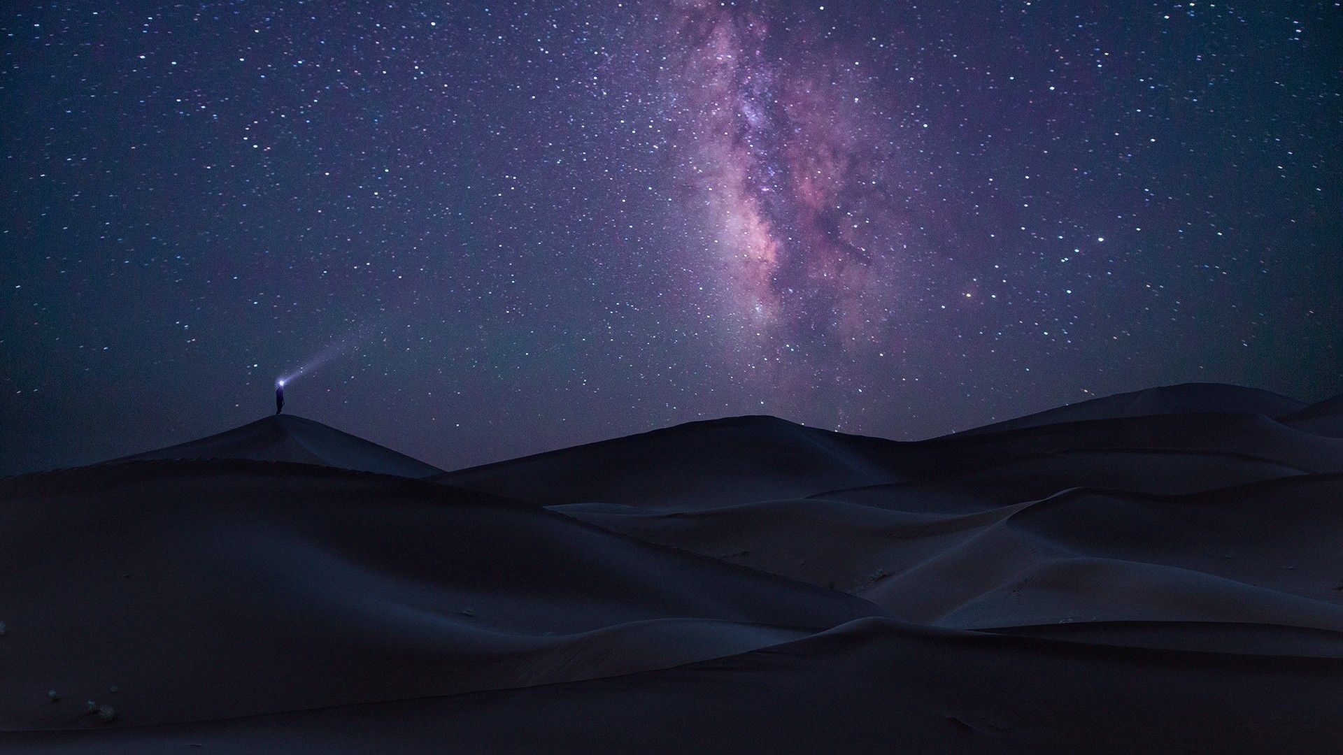 Deserto notturno con via lattea, 1920x1080 Full HD 1080p, Laptop