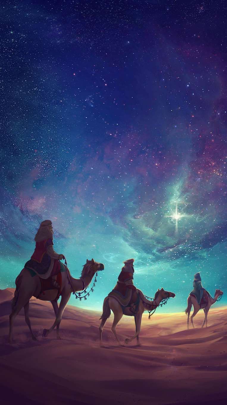 Cammelli deserto notte stellata, 763x1357 Full HD Verticale, iPhone