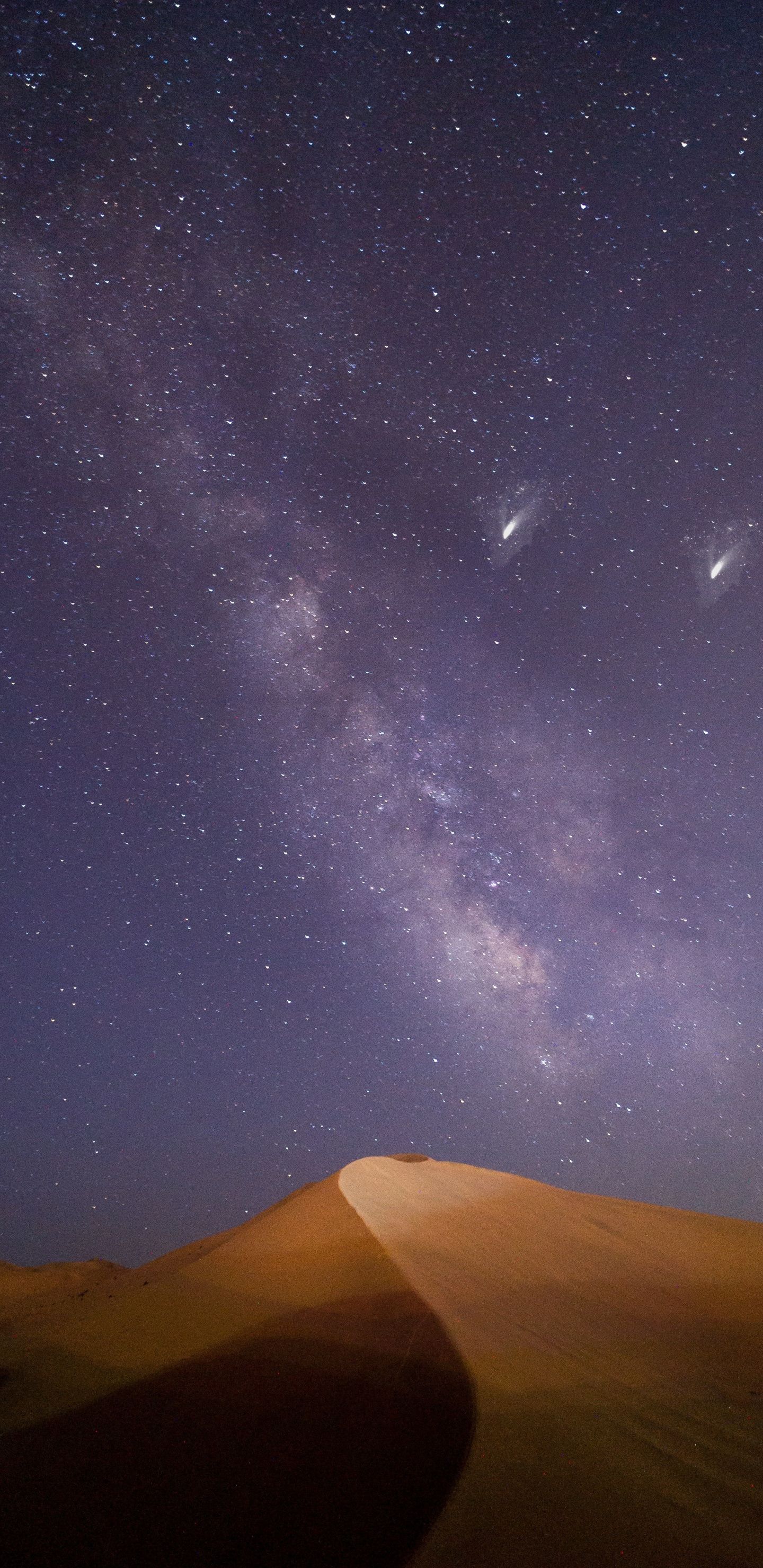Deserto notturno via lattea, 1440x2960 Full HD Verticale, Smartphone