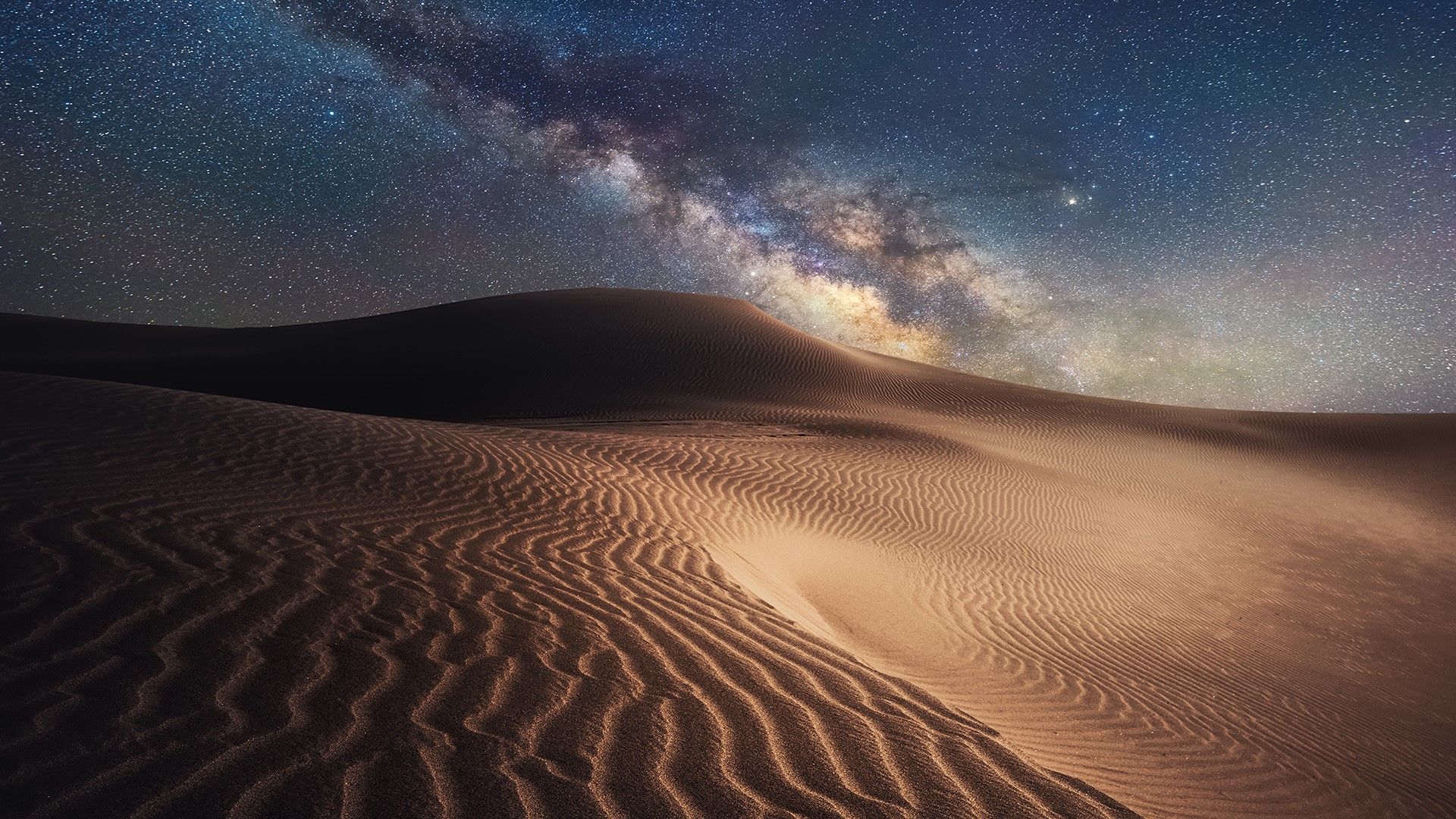Deserto sotto Via Lattea notturna, 1920x1080 1080p, Desktop