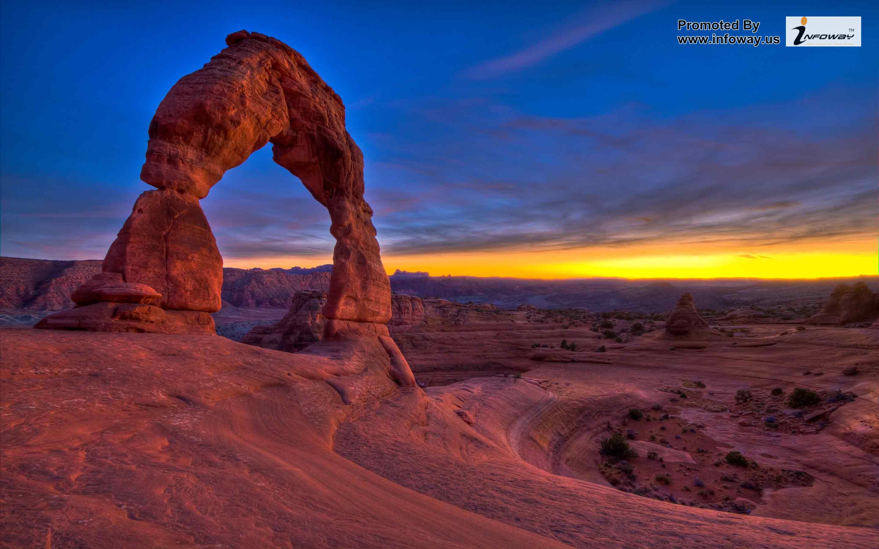 Arco di roccia deserto tramonto, 2880x1800 2K+, Desktop