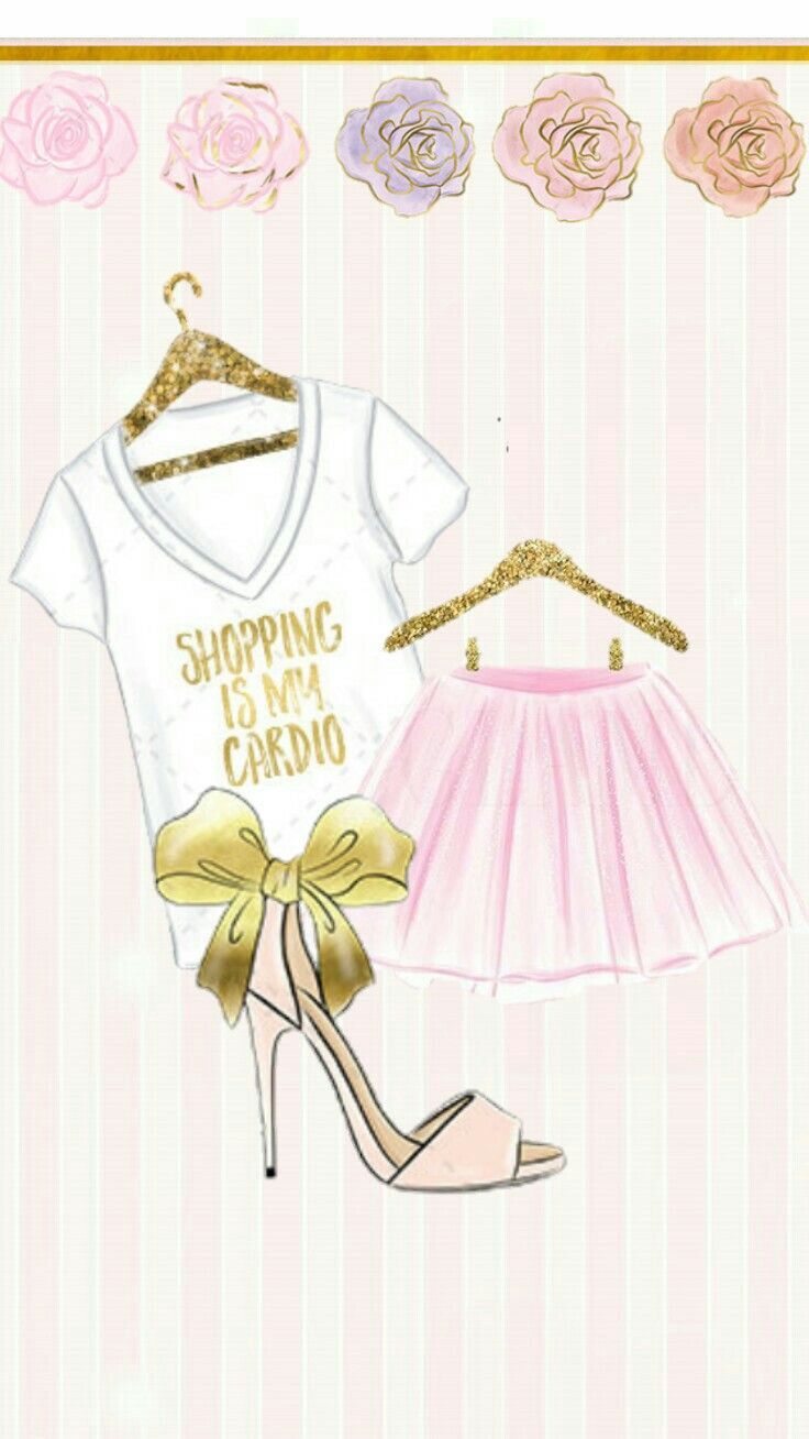 Illustrazione moda t-shirt gonna rosa, 736x1308 Verticale, Mobile