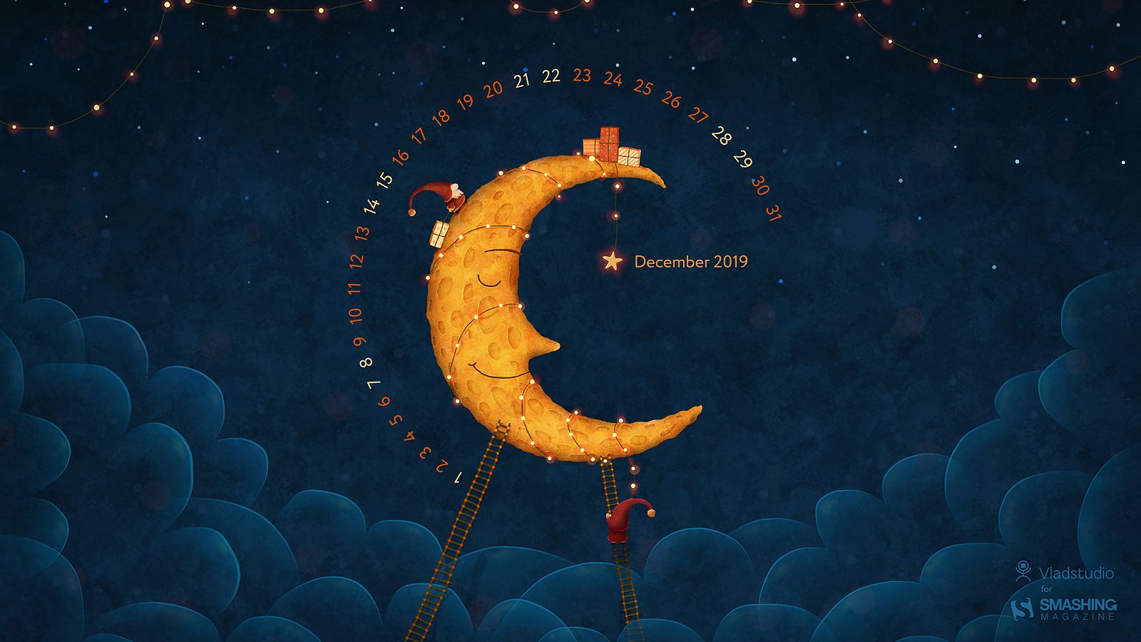 Luna calendario dicembre 2019, 1600x900 HD Ready, Monitor Gaming