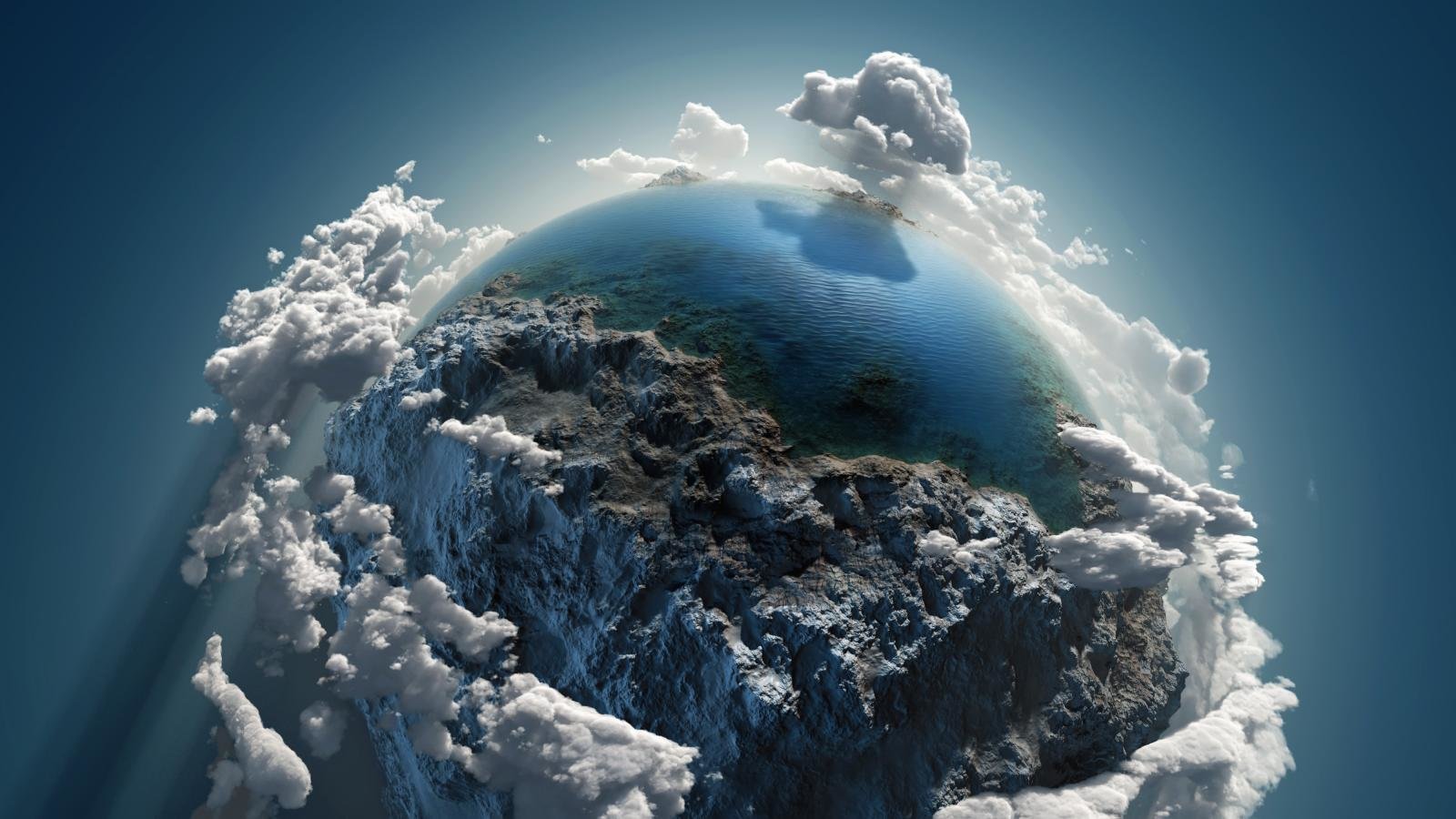 Pianeta Terra tra nuvole, 1600x900 HD Ready, Desktop