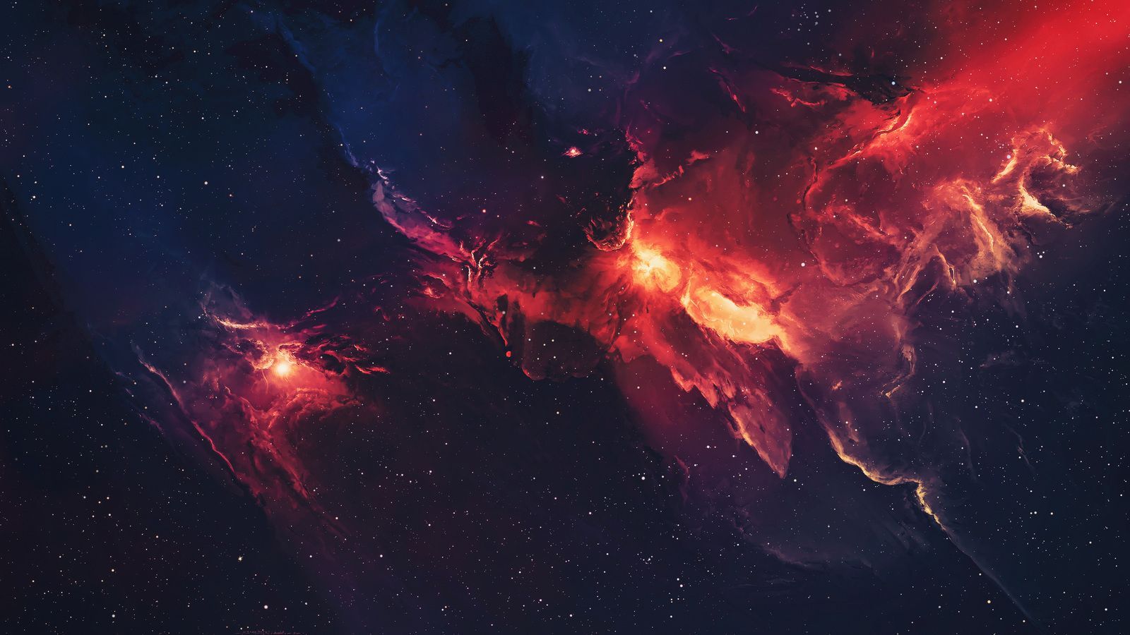 Nebulosa spaziale rossa, 1600x900 900p, PC