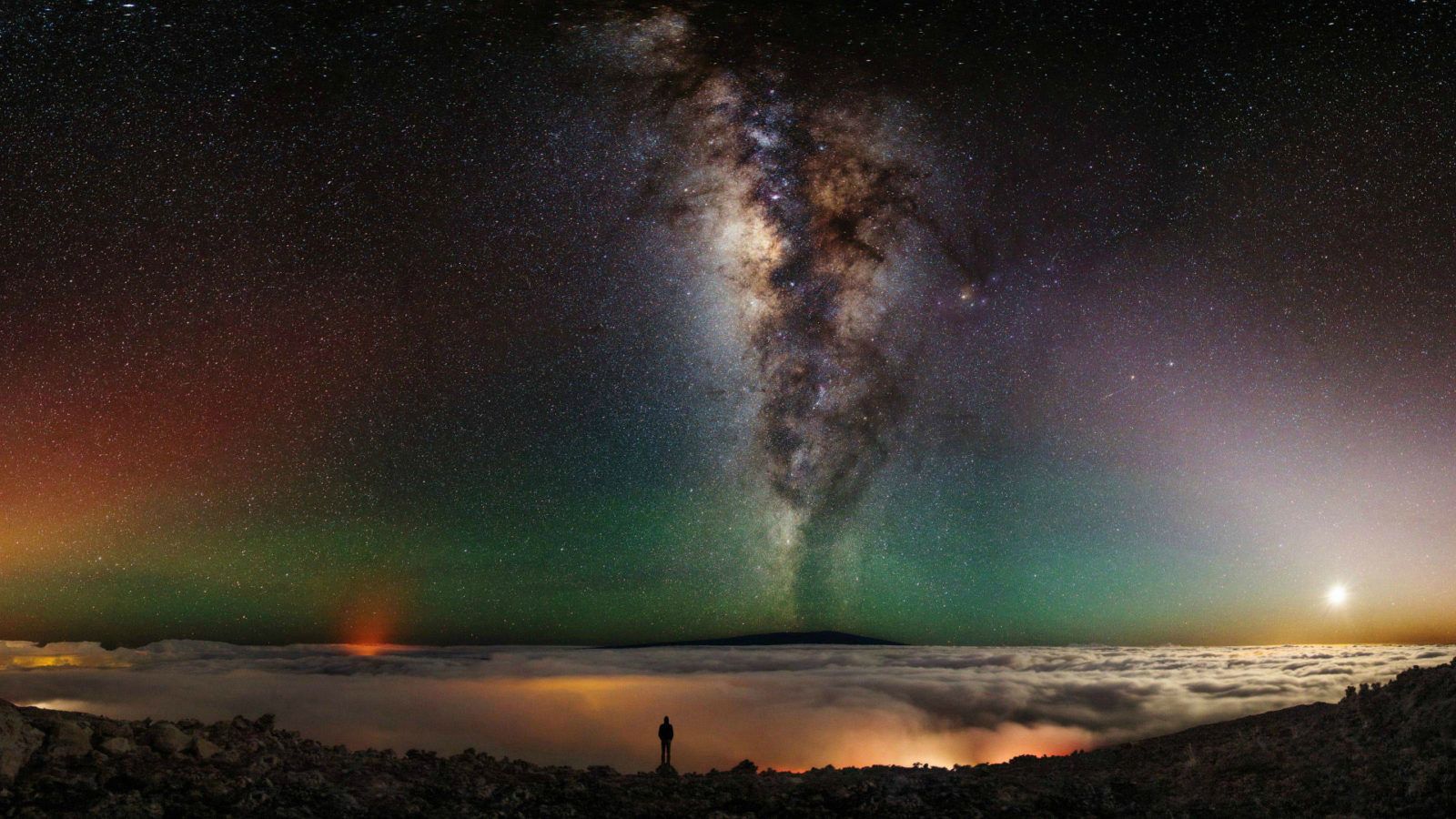 Via Lattea sopra mare di nuvole, 1600x900 900p, PC Desktop