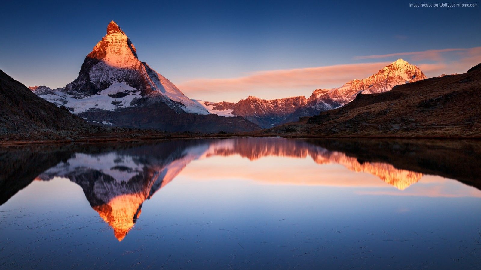 Montagna Cervino riflessa lago, 1600x900 HD Ready, PC