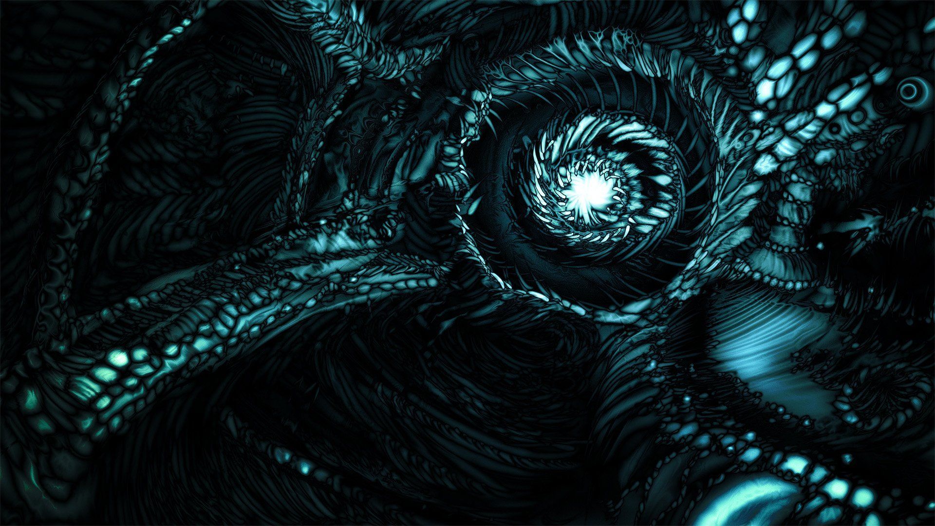 Frattale spirale astratto blu scuro, sfondi per Desktop, 1920x1080 Full HD, PC Desktop