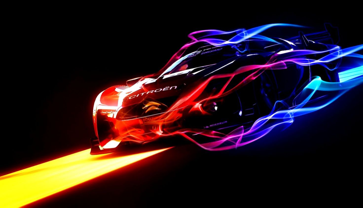 Auto Citroen concept luci neon, sfondi per Desktop, 1472x846 720p, Monitor Gaming