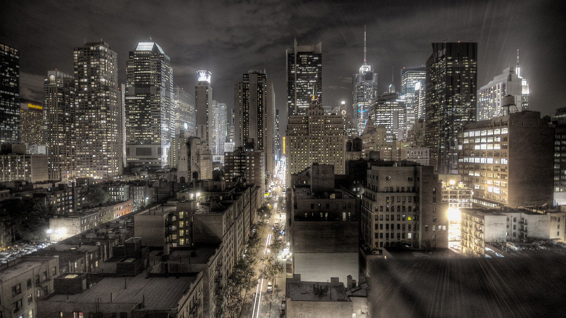 Skyline notturno New York City, sfondi per Desktop, 1920x1080 Full HD 1080p, PC