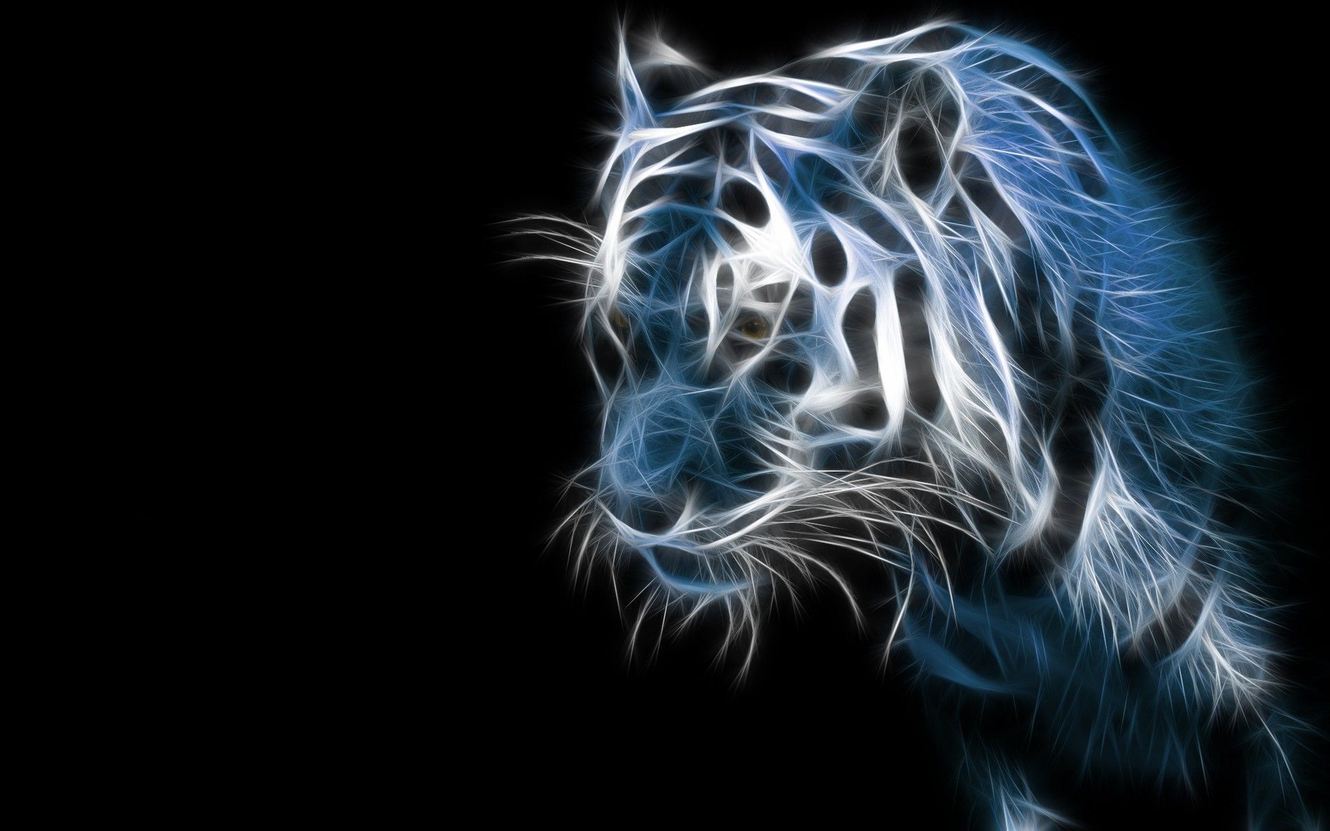 tigre bianca disegno luminoso su nero, sfondi per Desktop, 1920x1200 WUXGA, Monitor Gaming