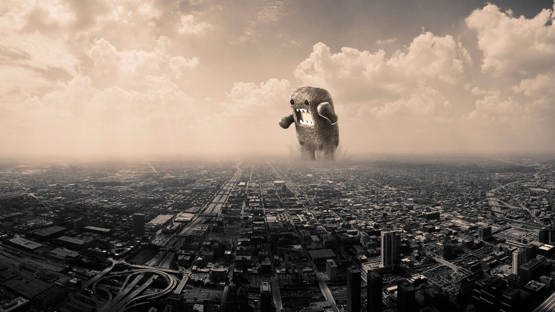 Godzilla sopra la città, mostro gigante, sfondi per Desktop, 1920x1080 Full HD 1080p, Monitor Gaming