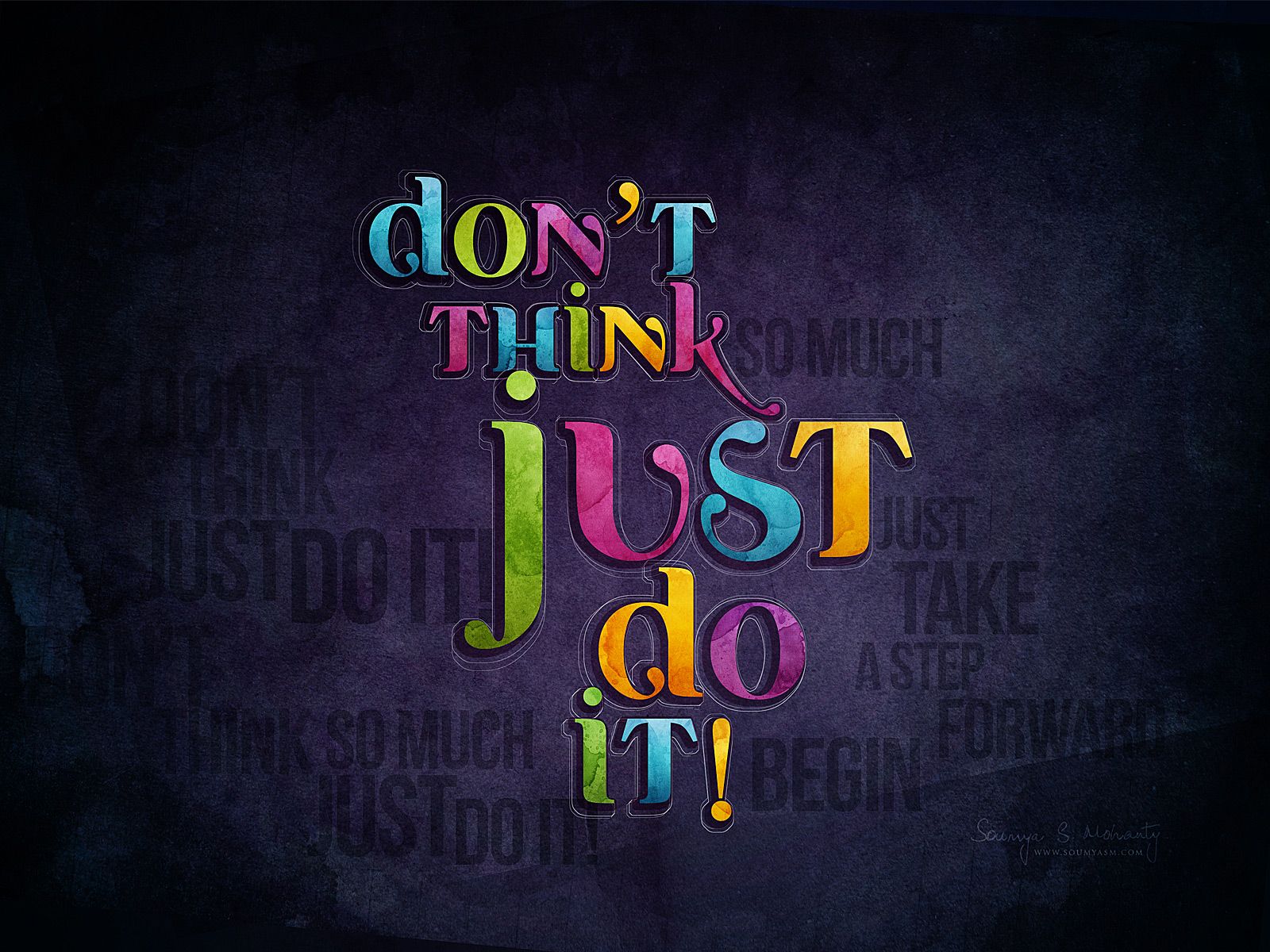 scritta colorata don't think just do it, sfondi per Desktop, 1600x1200 900p, PC Desktop