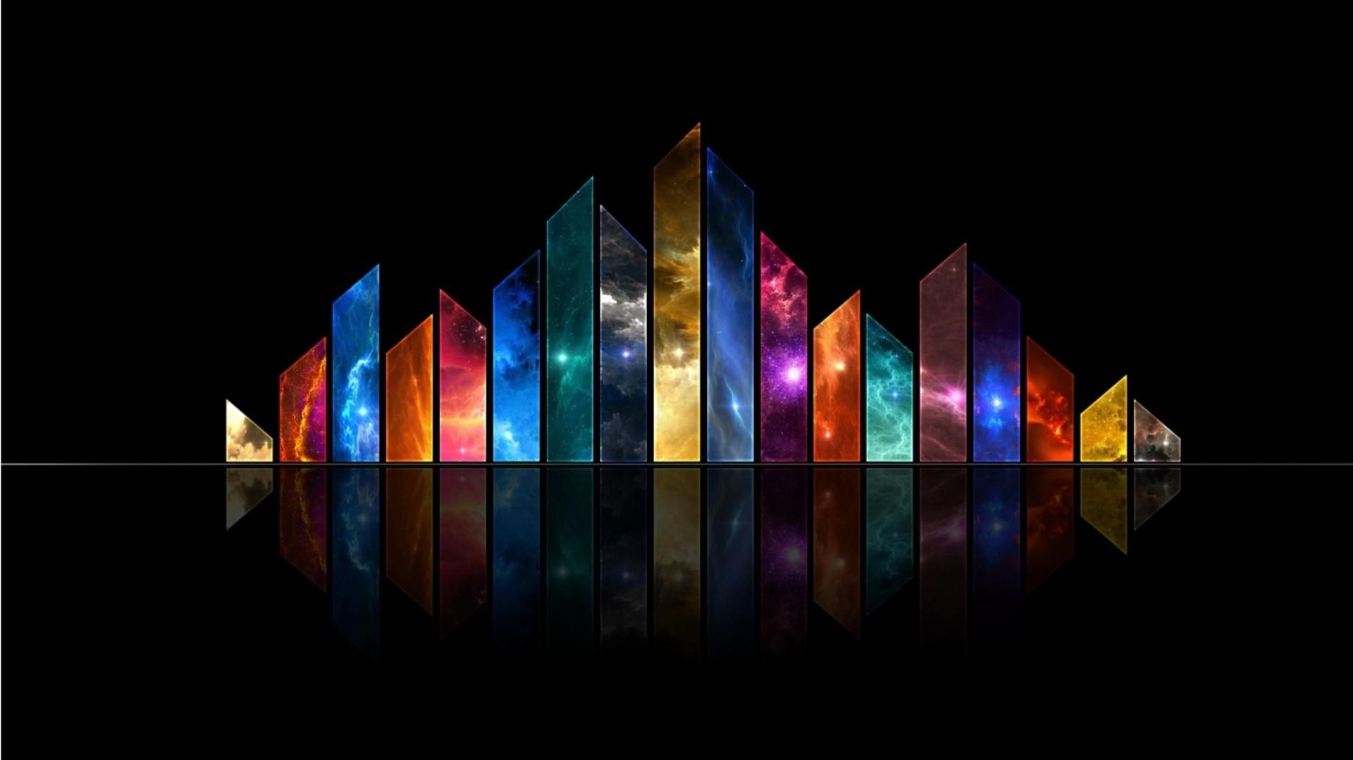 Grattacieli astratti colorati riflesso, sfondi per Desktop, 1920x1079 Full HD 1080p, Desktop